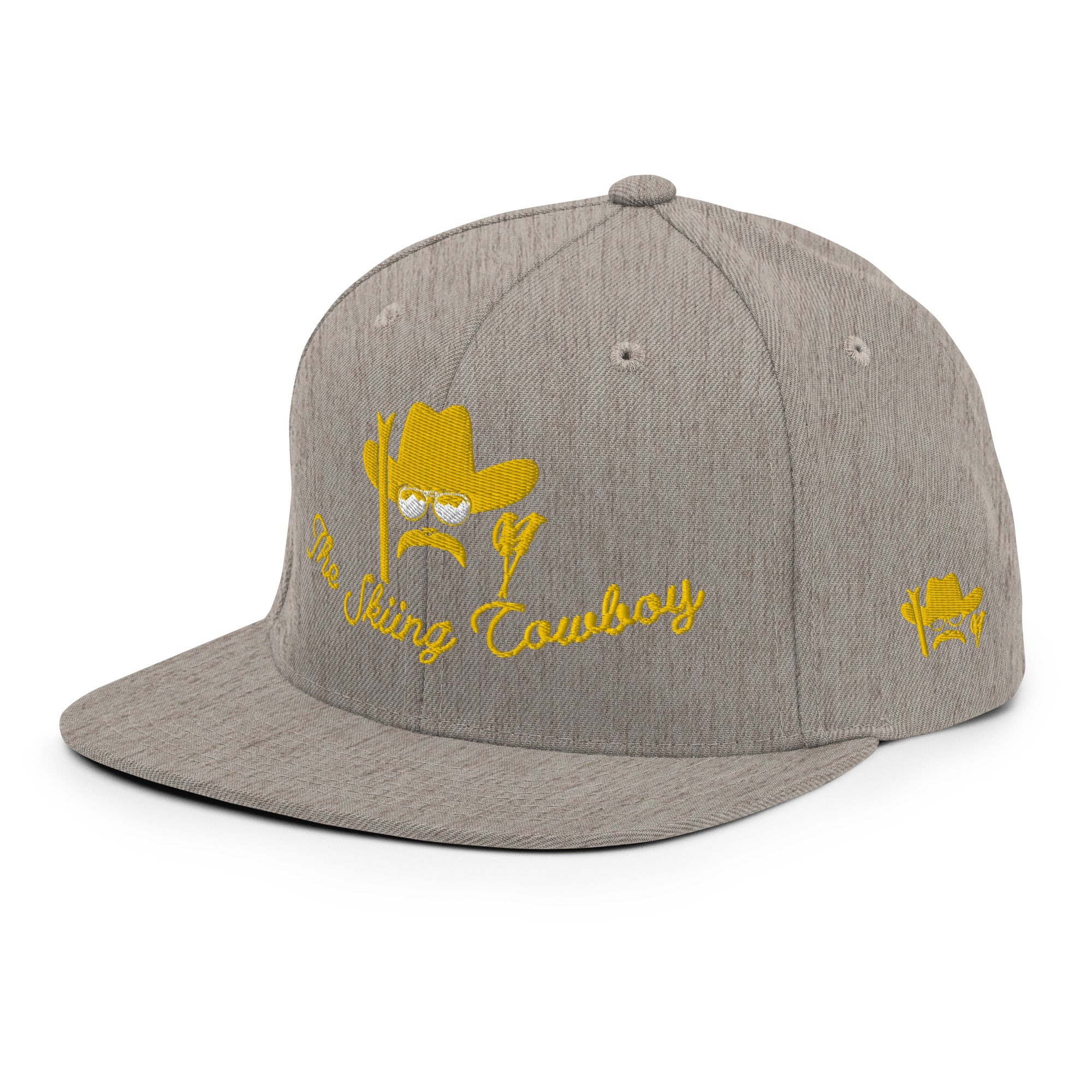 Casquette Snapback Wool Blend The Skiing Cowboy doré brodé sur 3 côtés