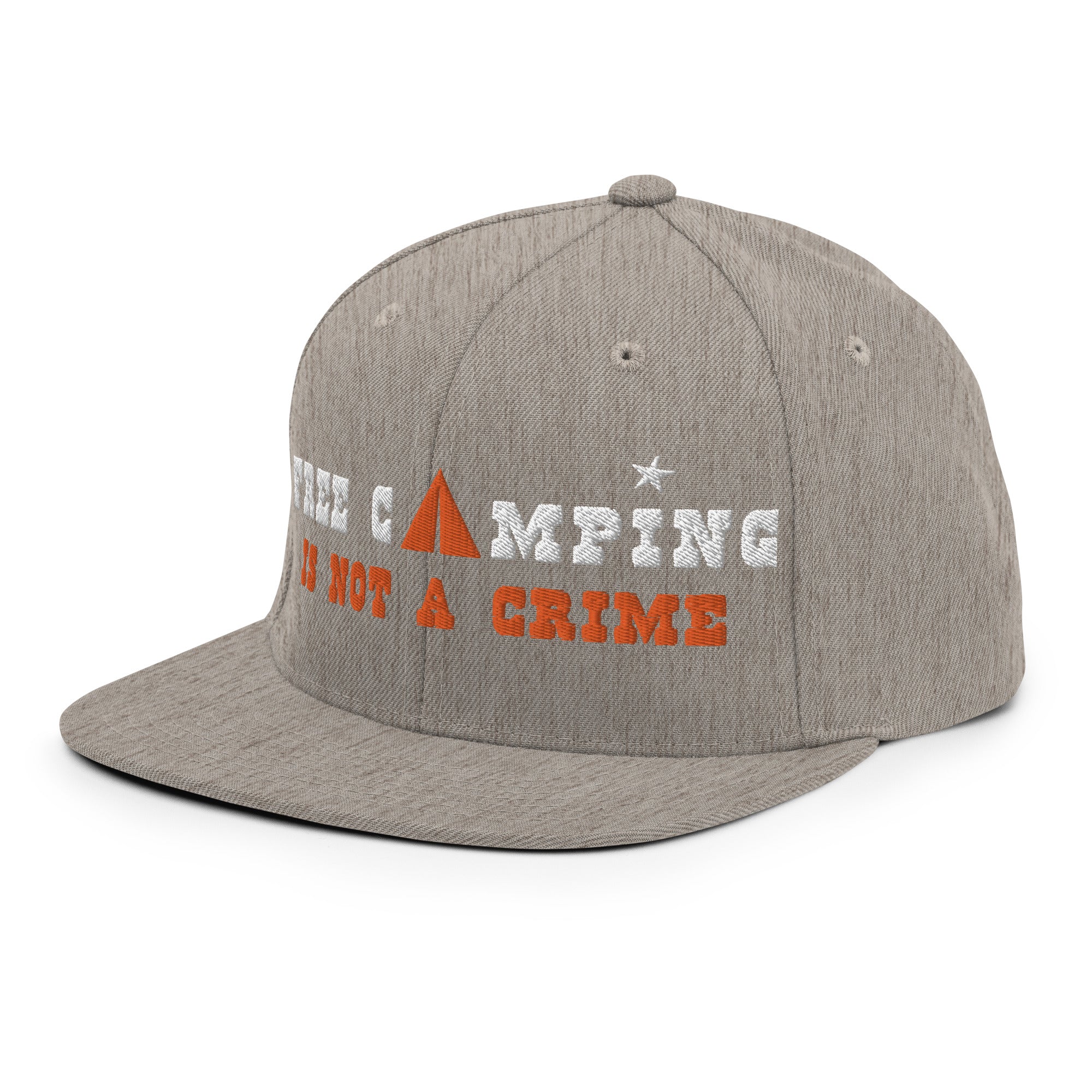 Casquette Snapback Wool Blend Free camping is not a crime white/orange