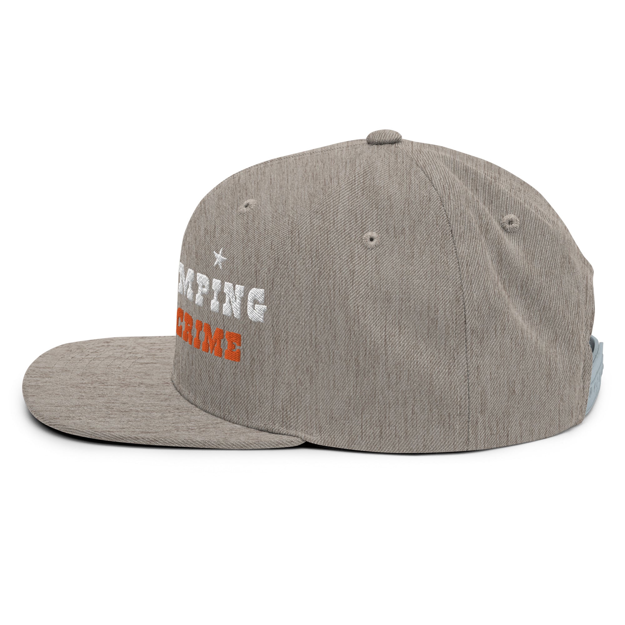 Casquette Snapback Wool Blend Free camping is not a crime white/orange