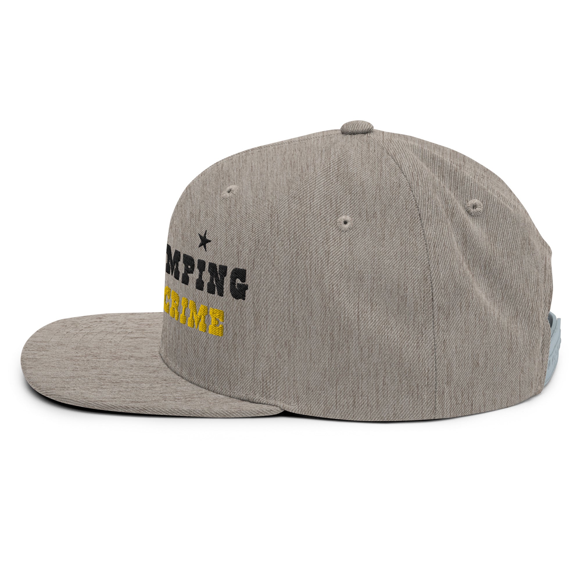 Casquette Snapback Wool Blend Free camping is not a crime black/yellow