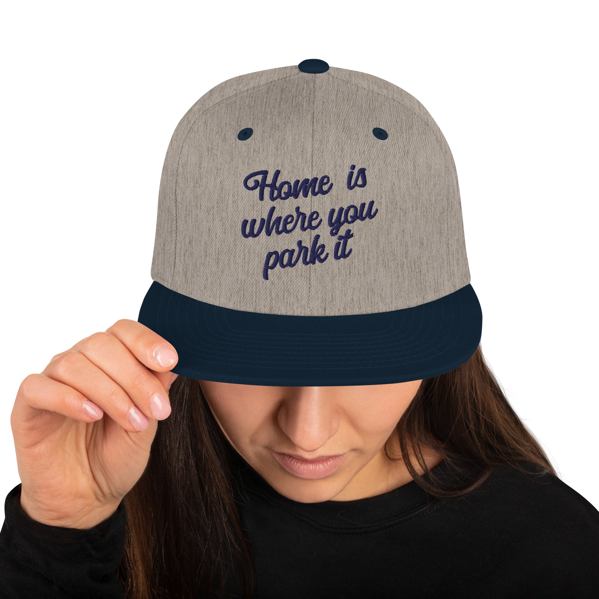 Casquette Snapback Wool Blend bicolore Home is where you park it Navy
