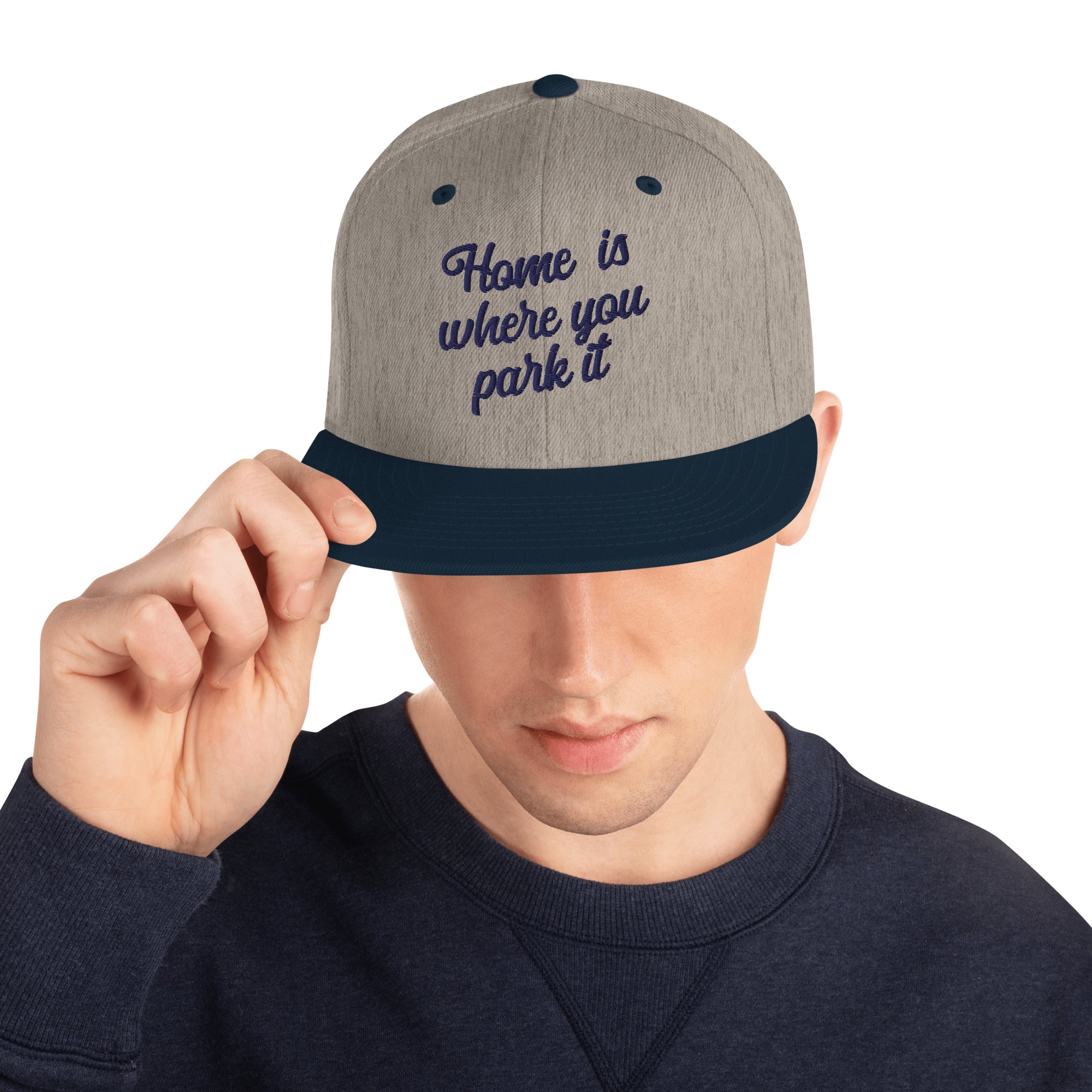 Casquette Snapback Wool Blend bicolore Home is where you park it Navy