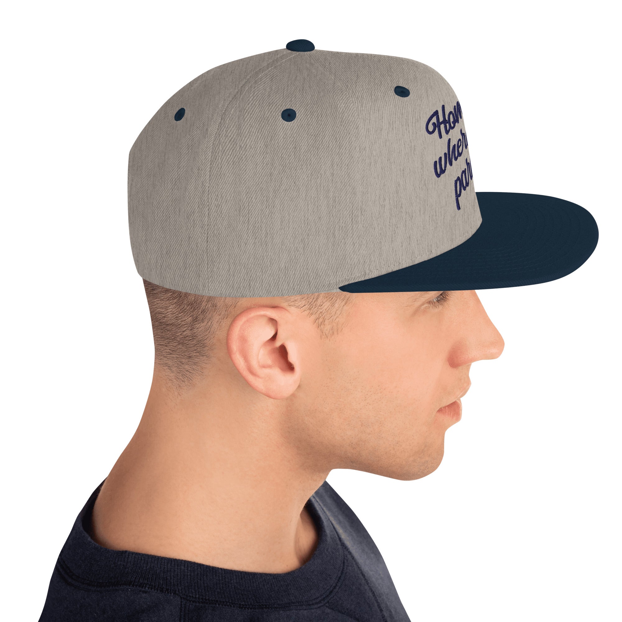 Casquette Snapback Wool Blend bicolore Home is where you park it Navy