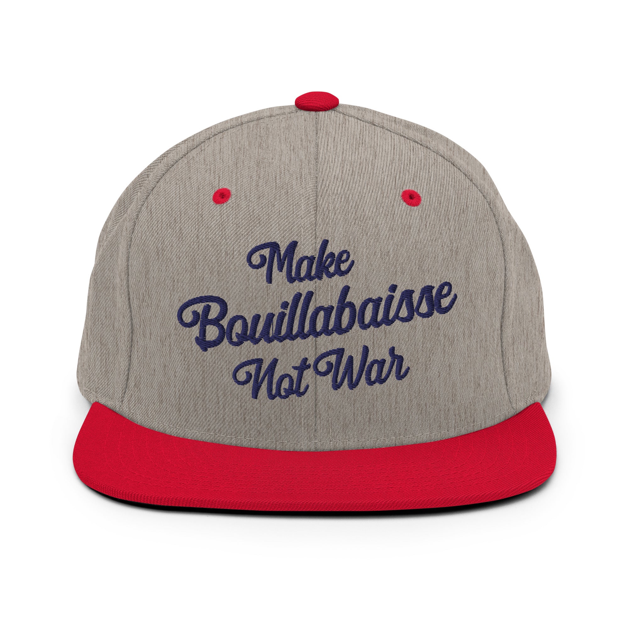 Casquette Snapback Wool Blend bicolore Make Bouillabaisse Not War Navy
