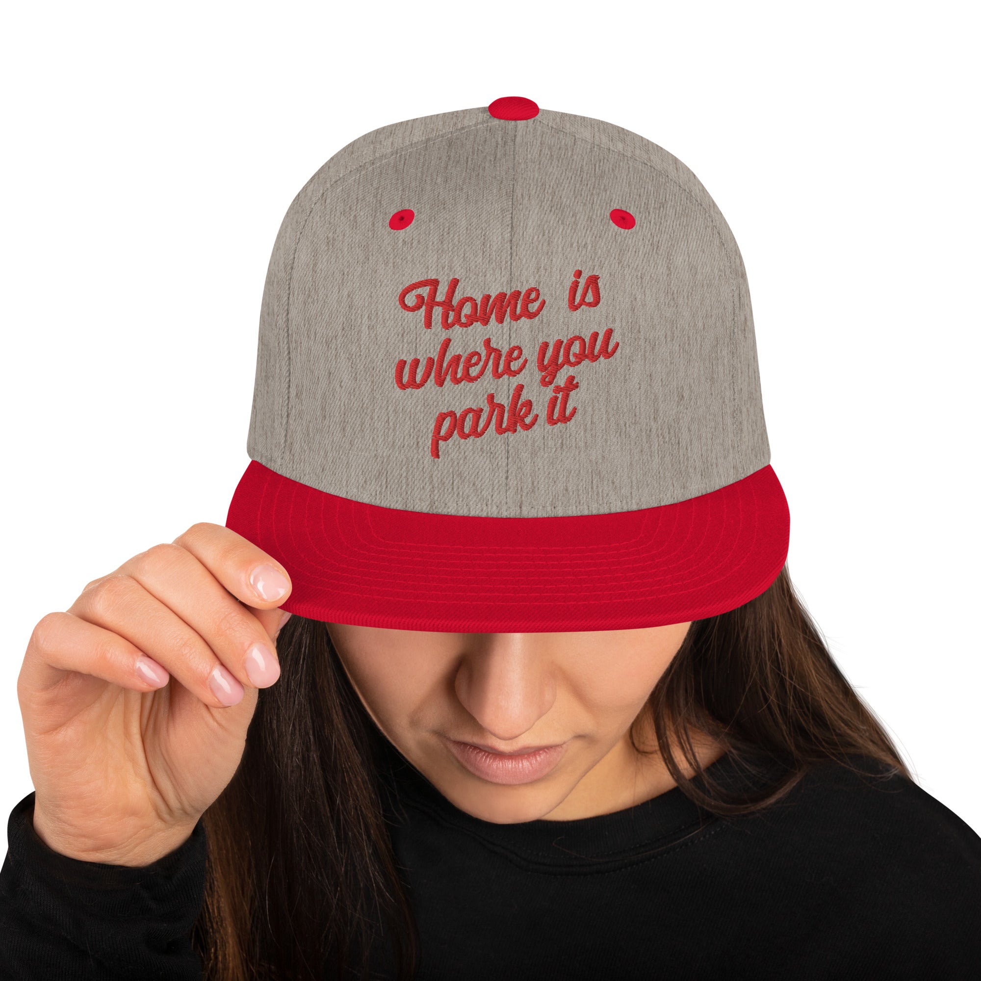 Casquette Snapback Wool Blend bicolore Home is where you park it Red