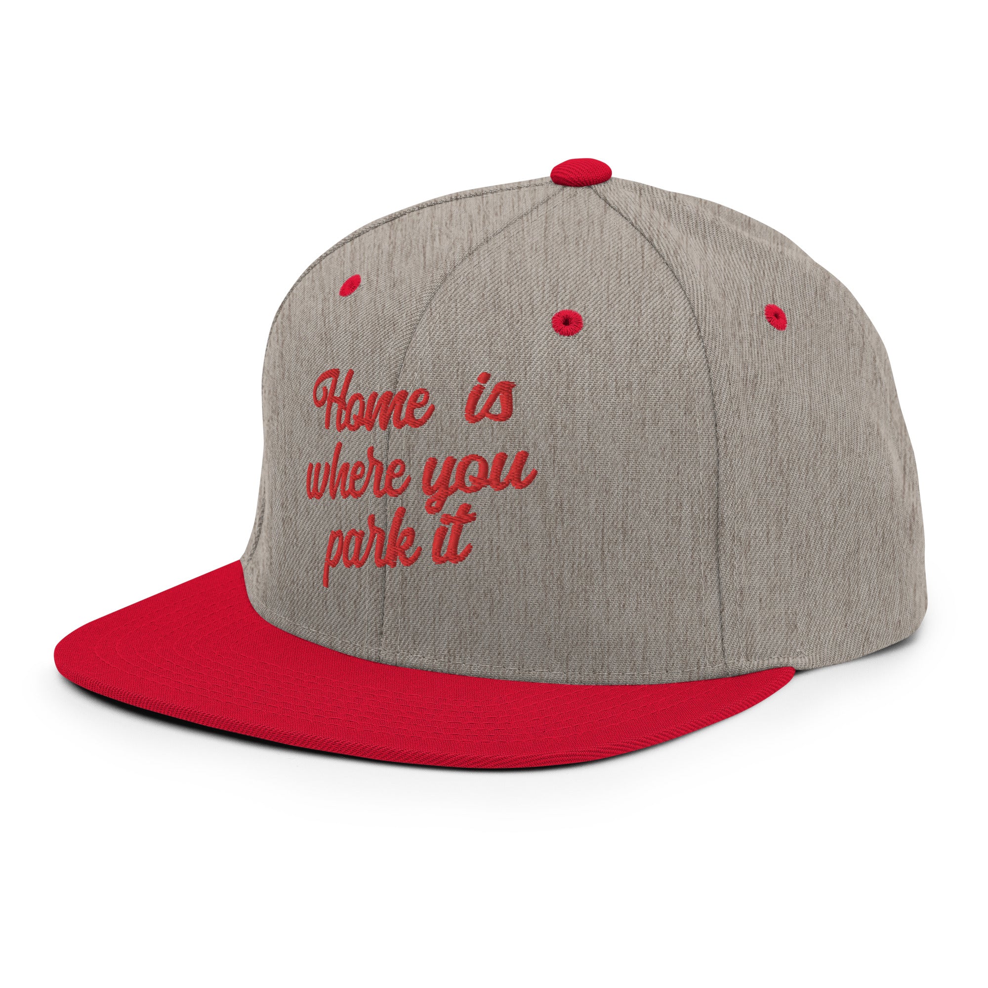 Casquette Snapback Wool Blend bicolore Home is where you park it Red