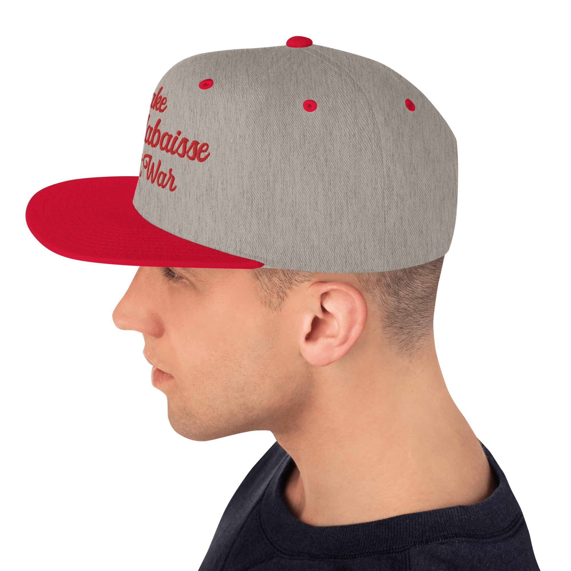 Casquette Snapback Wool Blend bicolore Make Bouillabaisse Not War Red