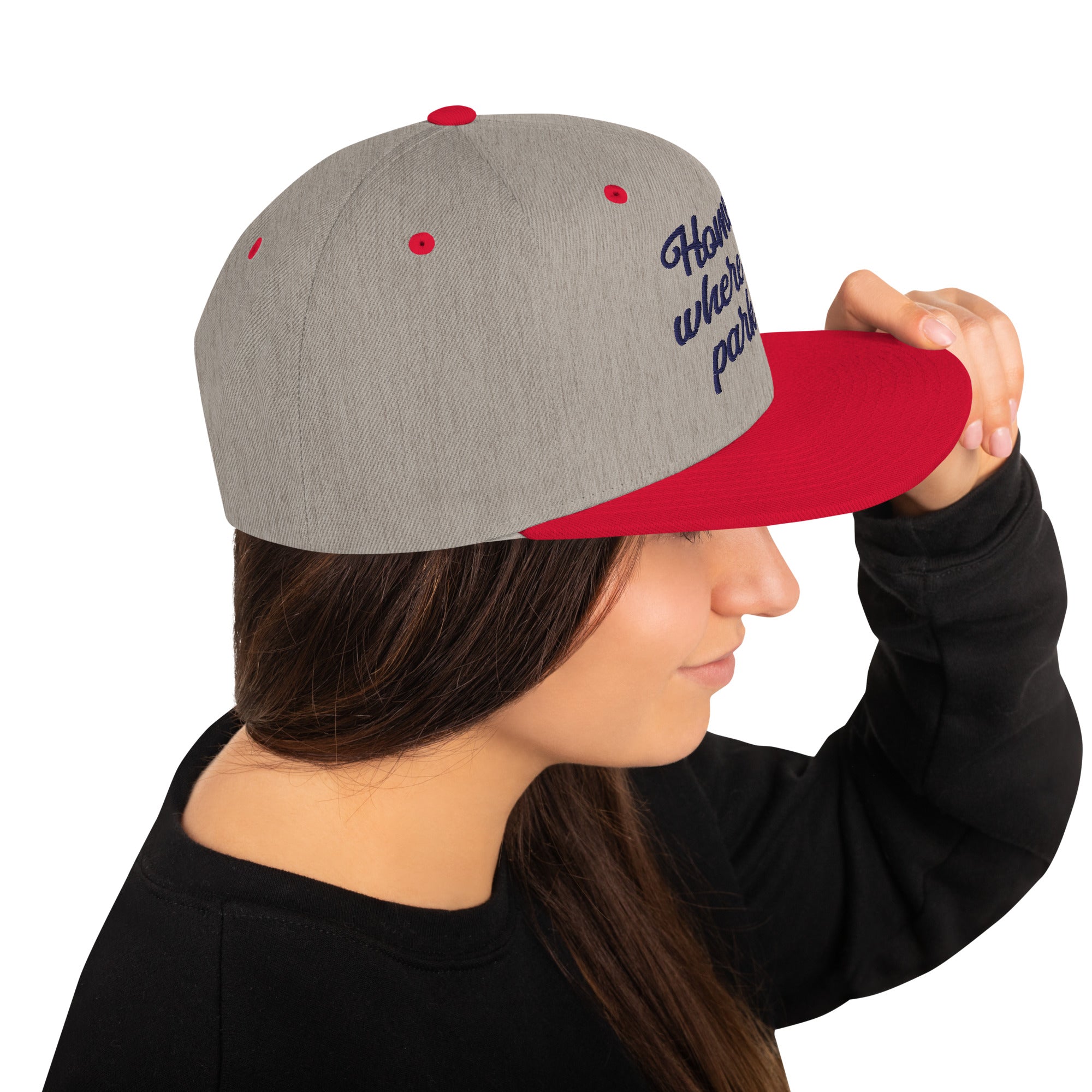 Casquette Snapback Wool Blend bicolore Home is where you park it Navy