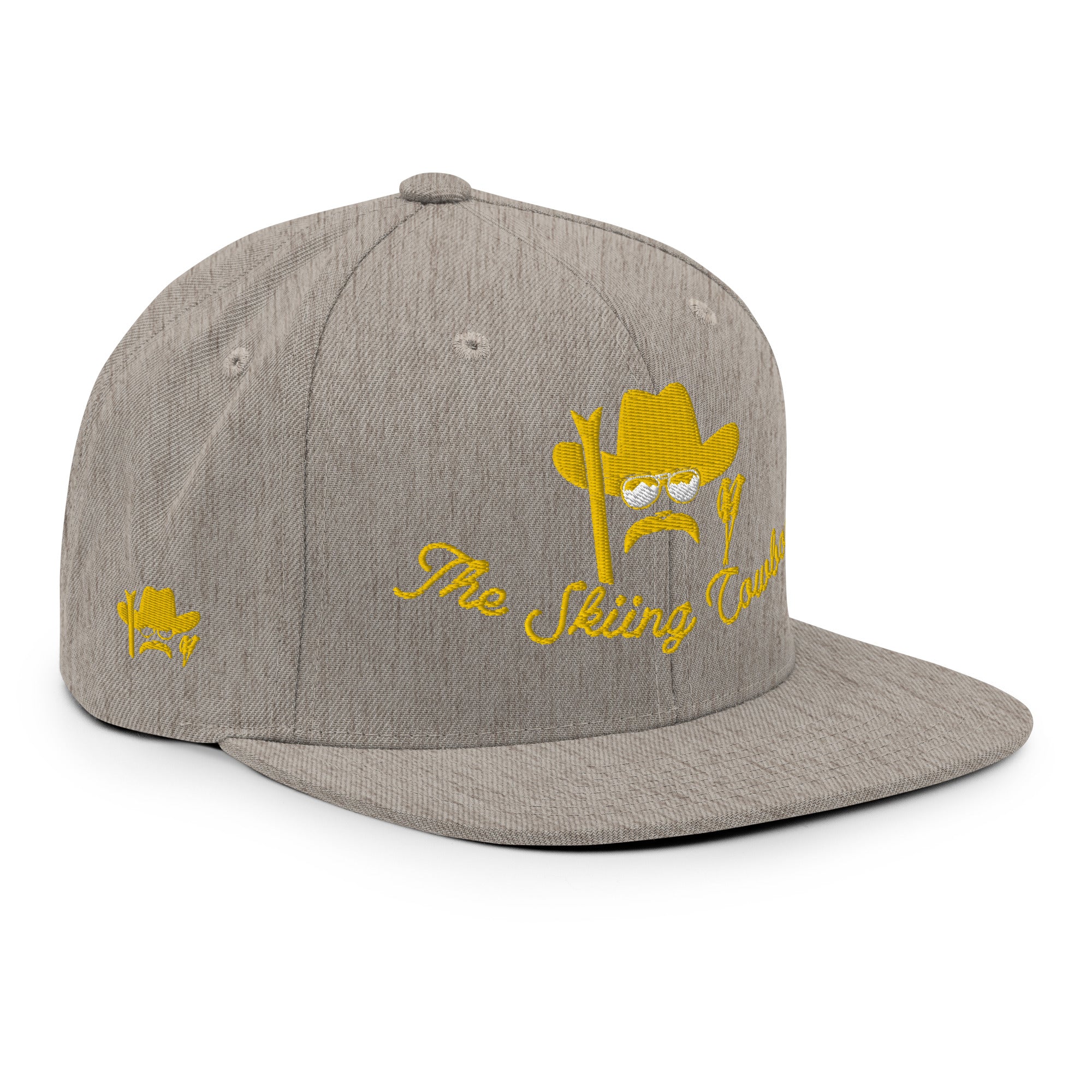 Casquette Snapback Wool Blend The Skiing Cowboy doré brodé sur 3 côtés