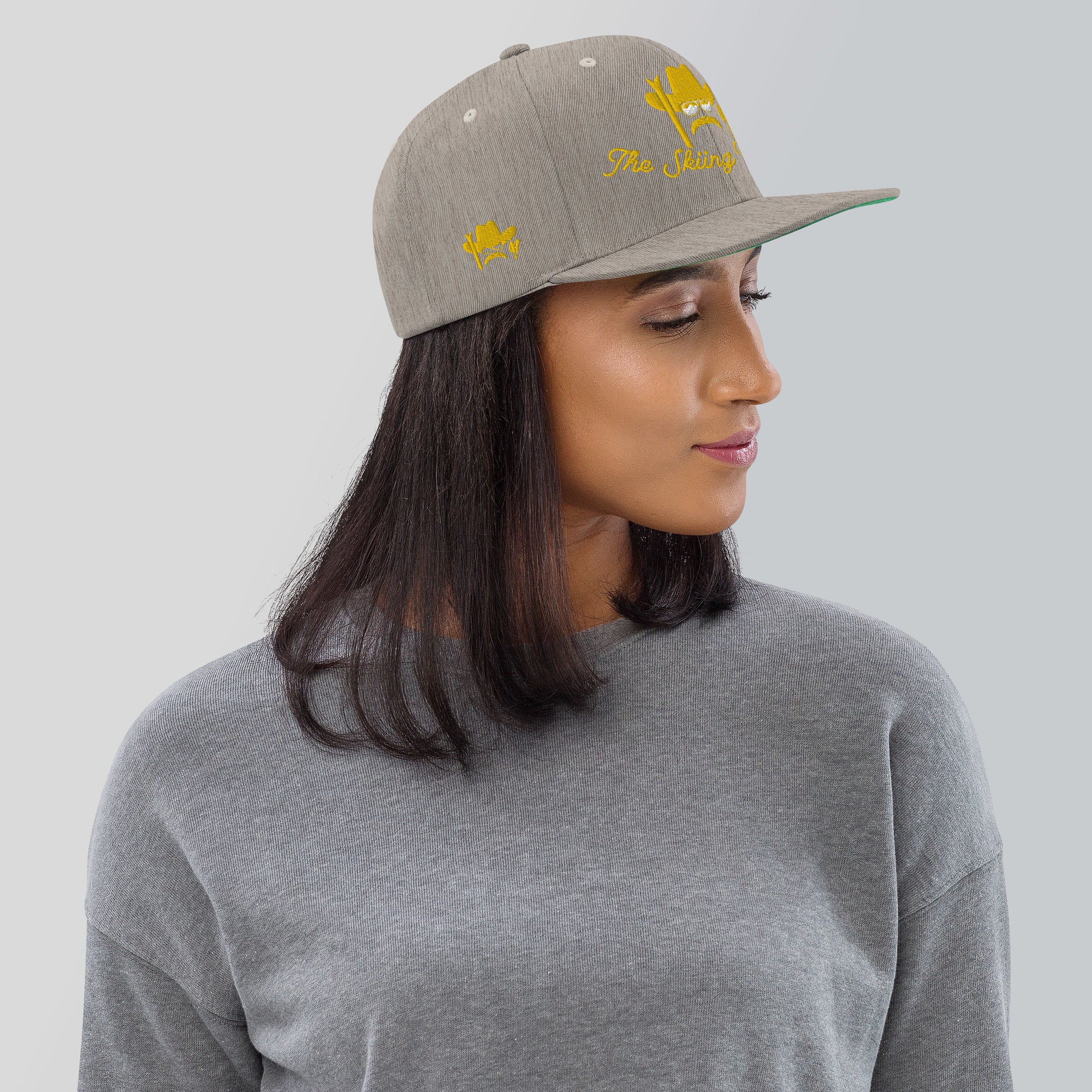 Casquette Snapback Wool Blend The Skiing Cowboy doré brodé sur 3 côtés