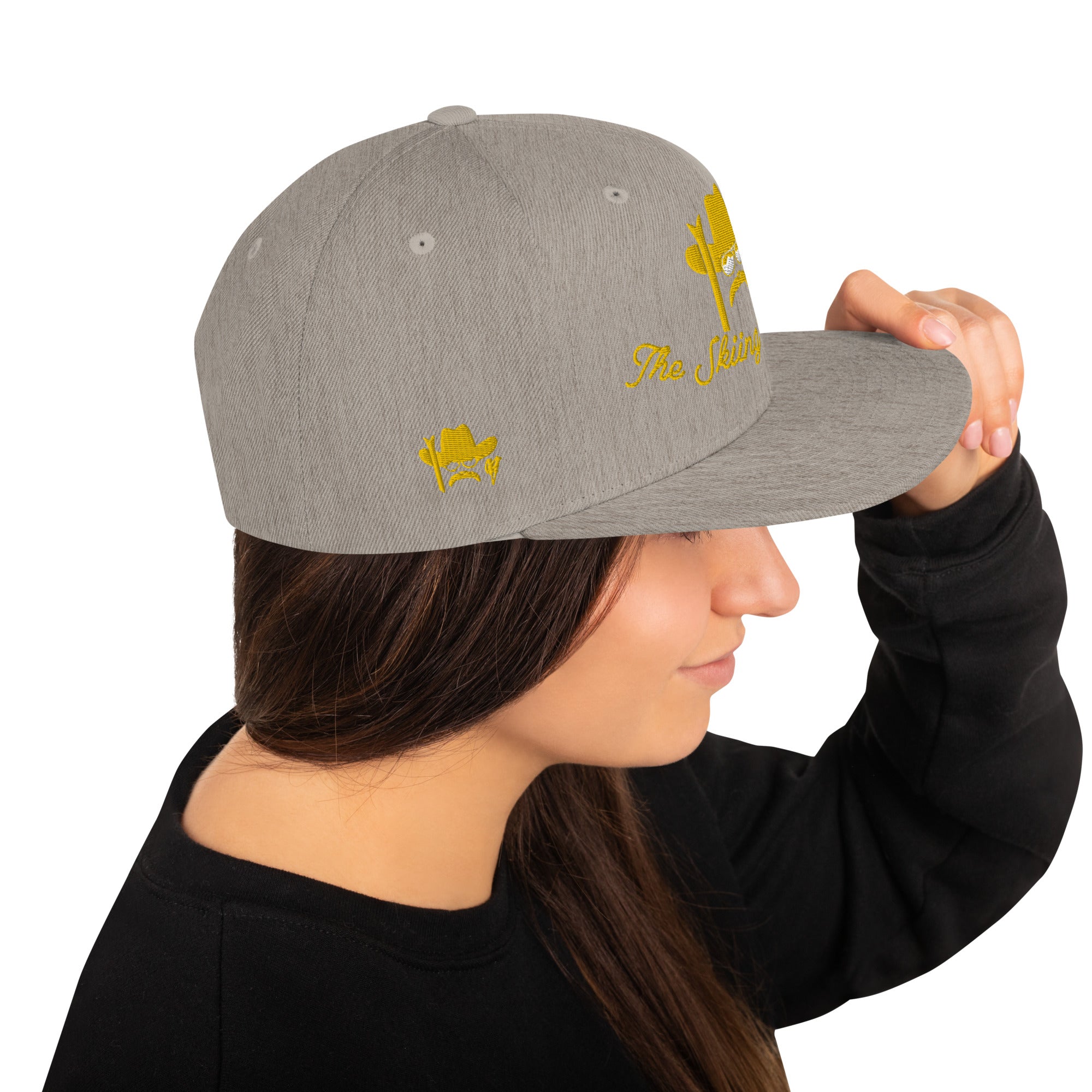 Casquette Snapback Wool Blend The Skiing Cowboy doré brodé sur 3 côtés