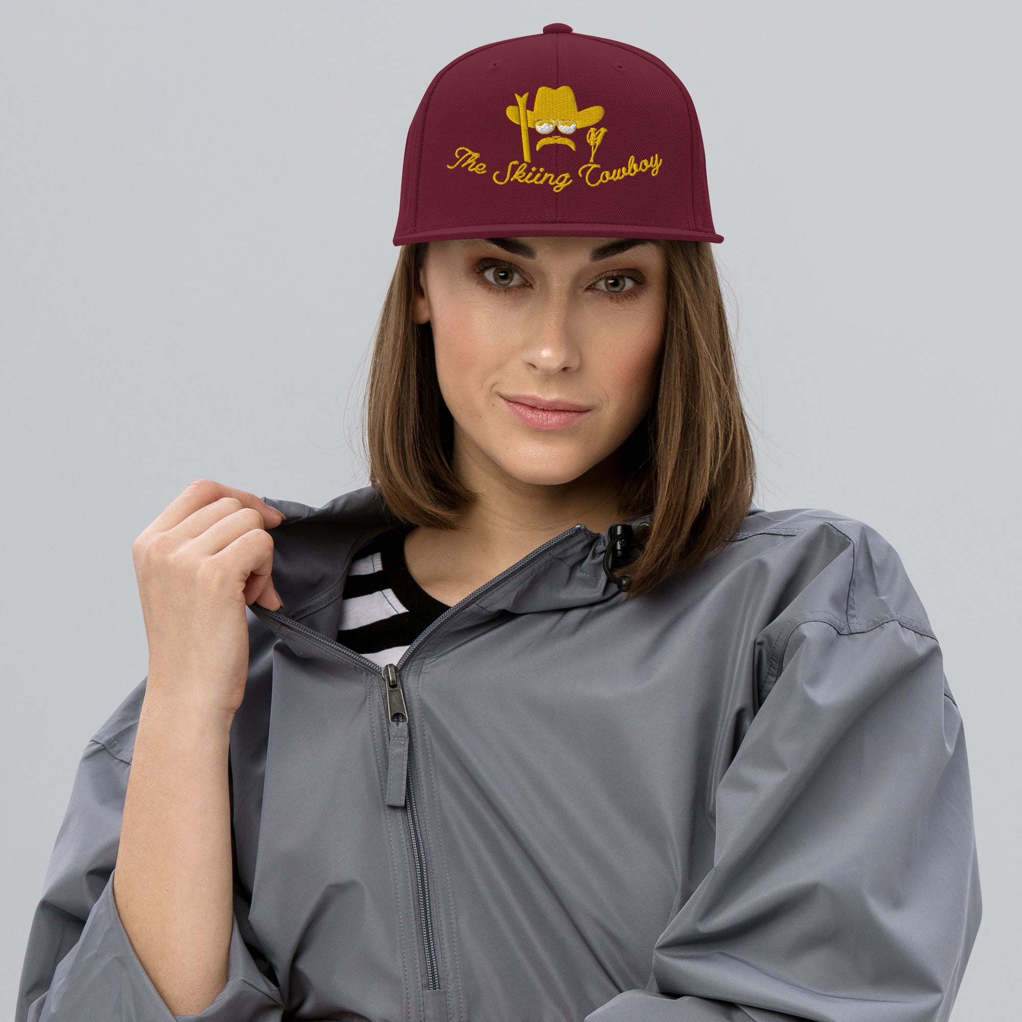 Casquette Snapback Wool Blend The Skiing Cowboy doré brodé sur 3 côtés