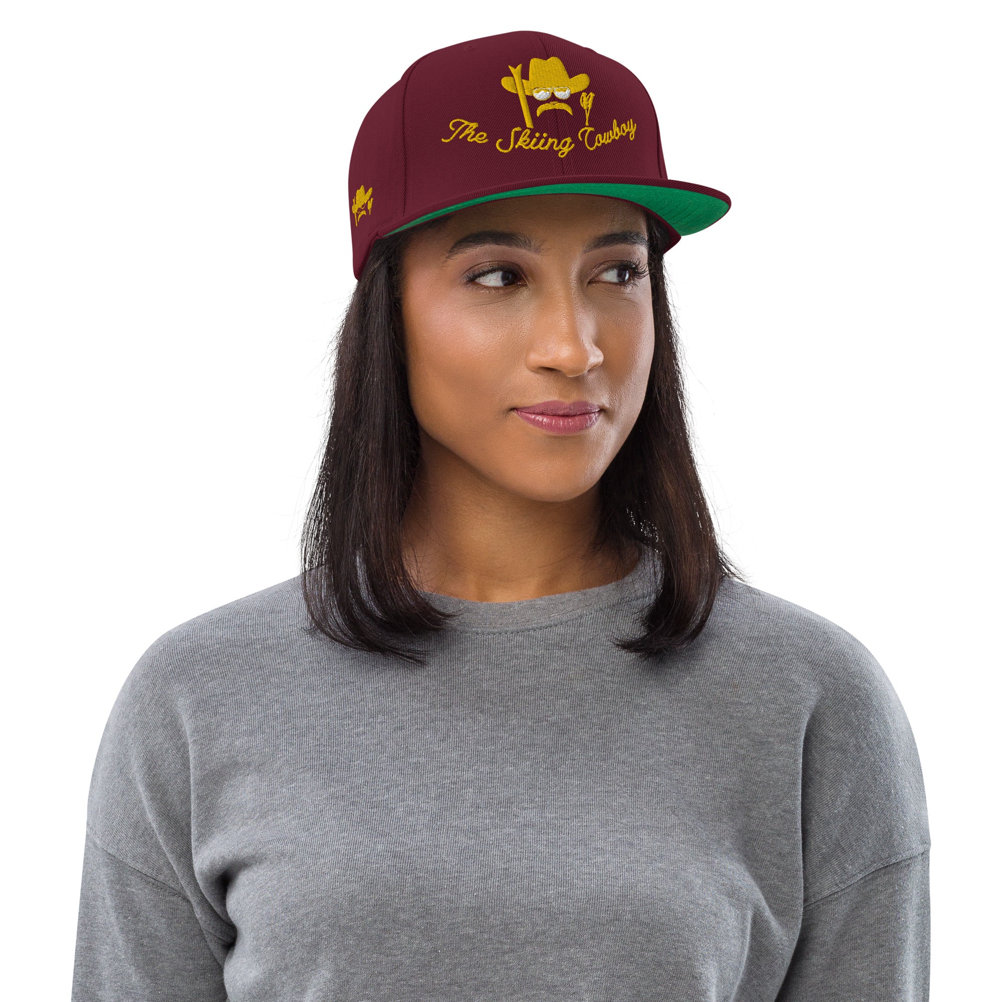 Casquette Snapback Wool Blend The Skiing Cowboy doré brodé sur 3 côtés