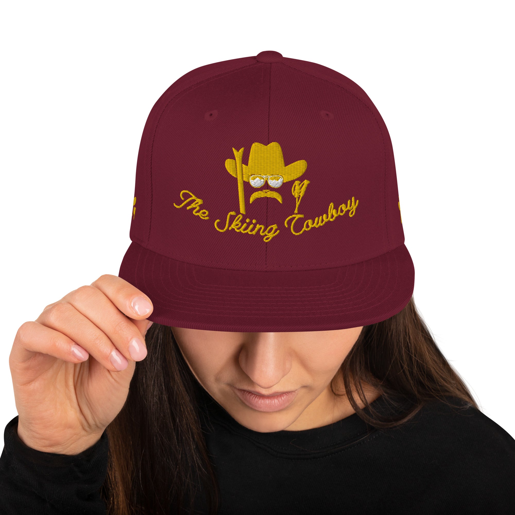 Casquette Snapback Wool Blend The Skiing Cowboy doré brodé sur 3 côtés