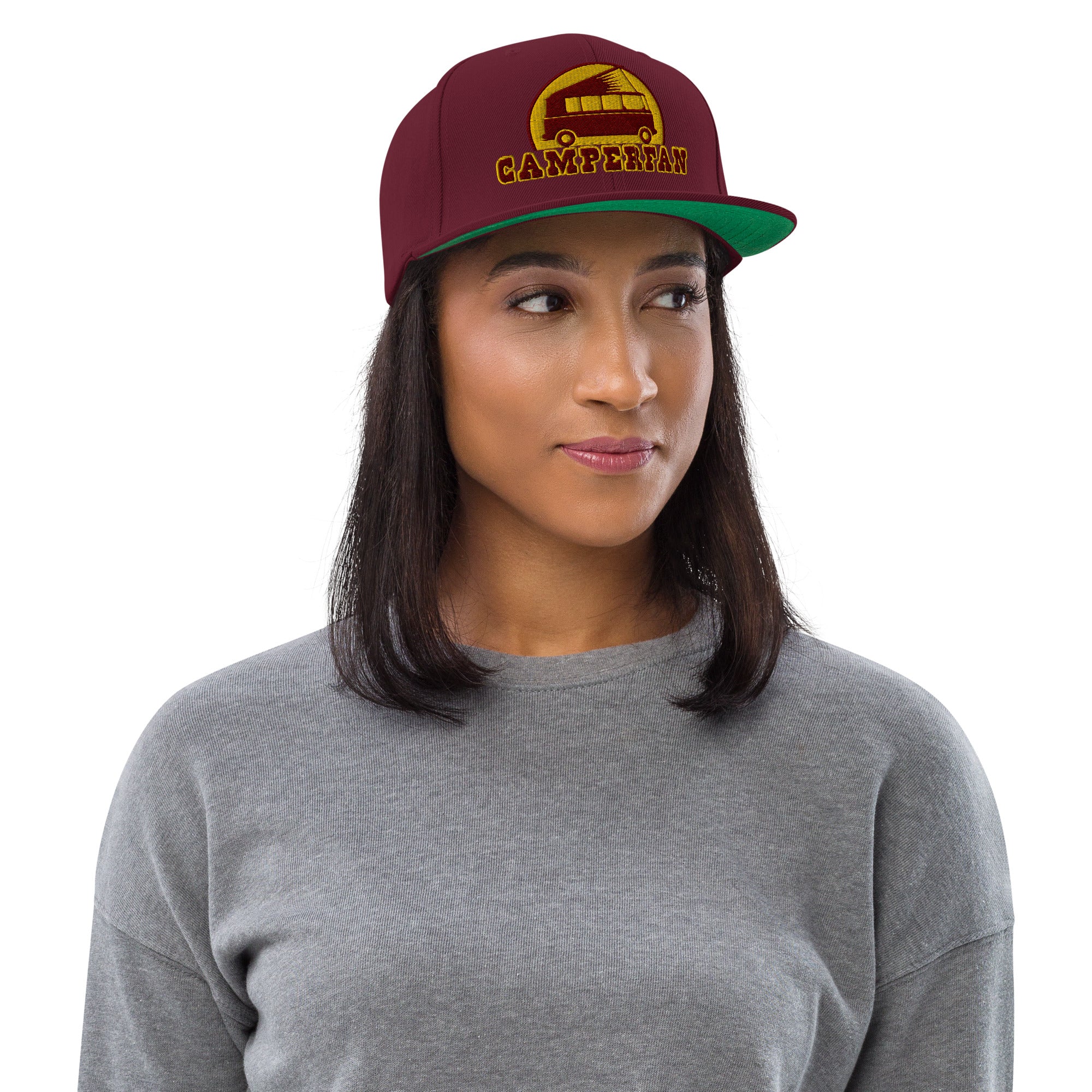 Casquette Snapback Wool Blend Camperfan marroon/yellow
