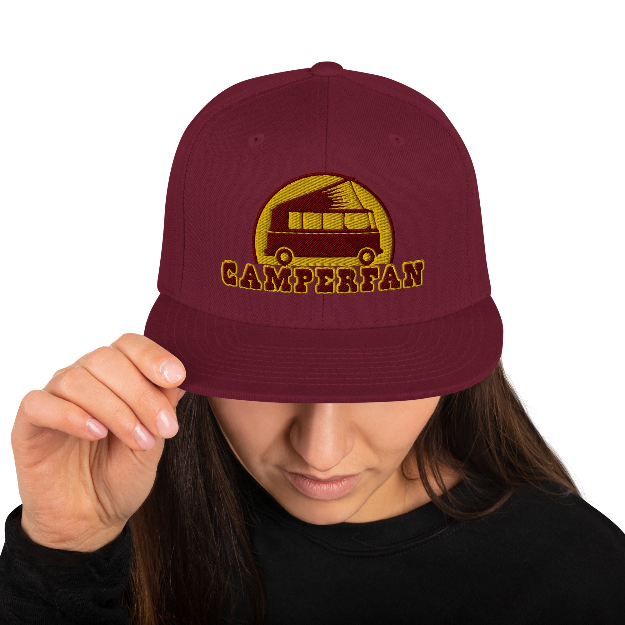 Casquette Snapback Wool Blend Camperfan marroon/yellow