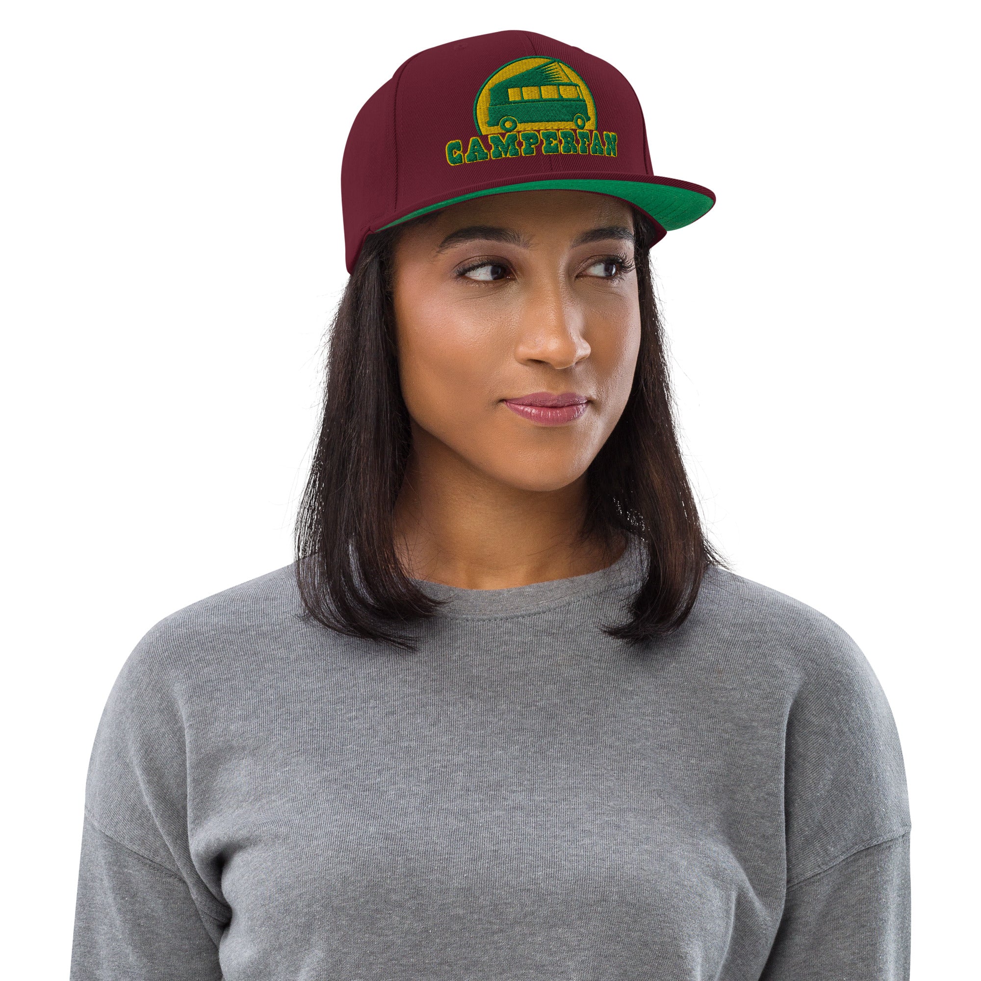 Casquette Snapback Wool Blend Camperfan green/yellow
