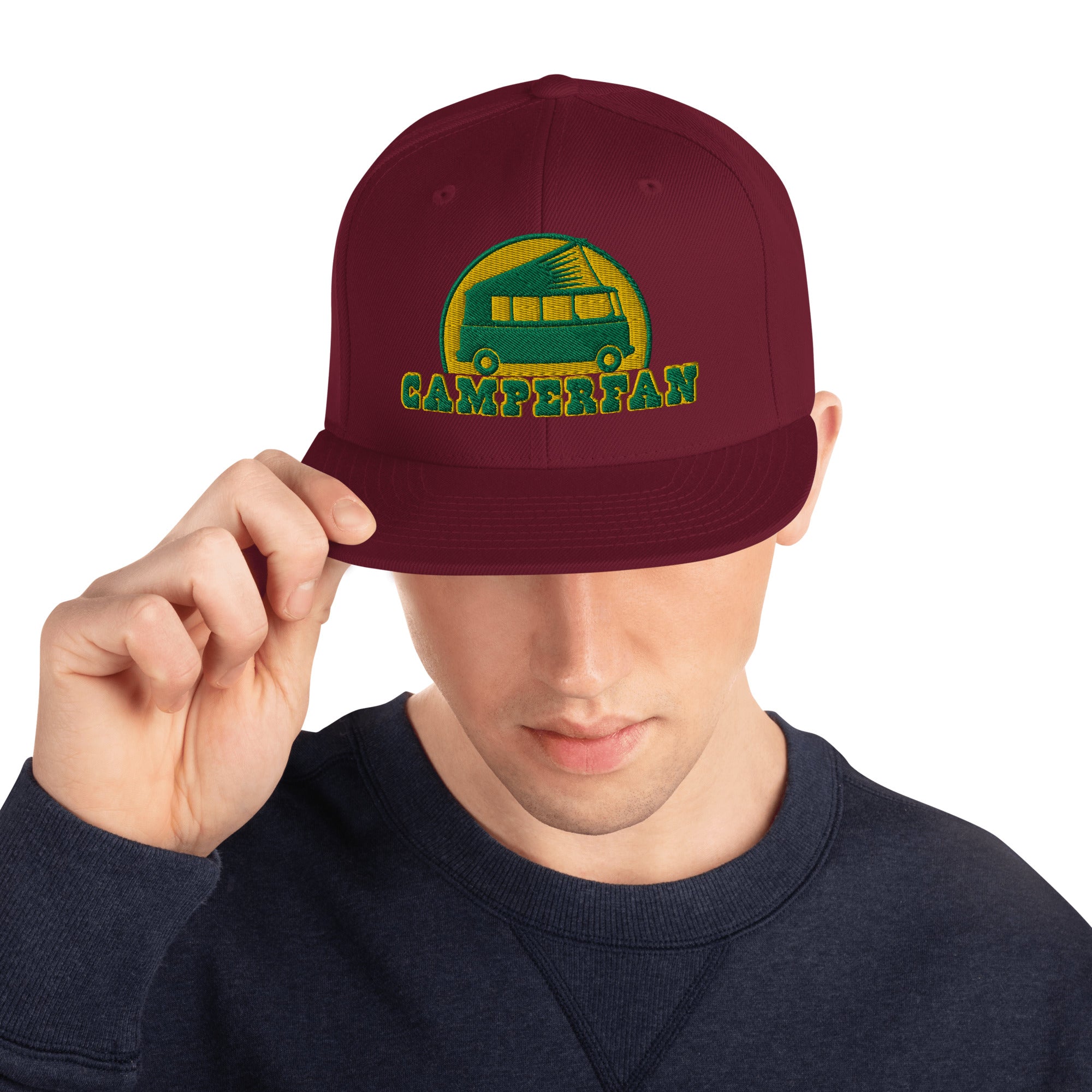 Casquette Snapback Wool Blend Camperfan green/yellow