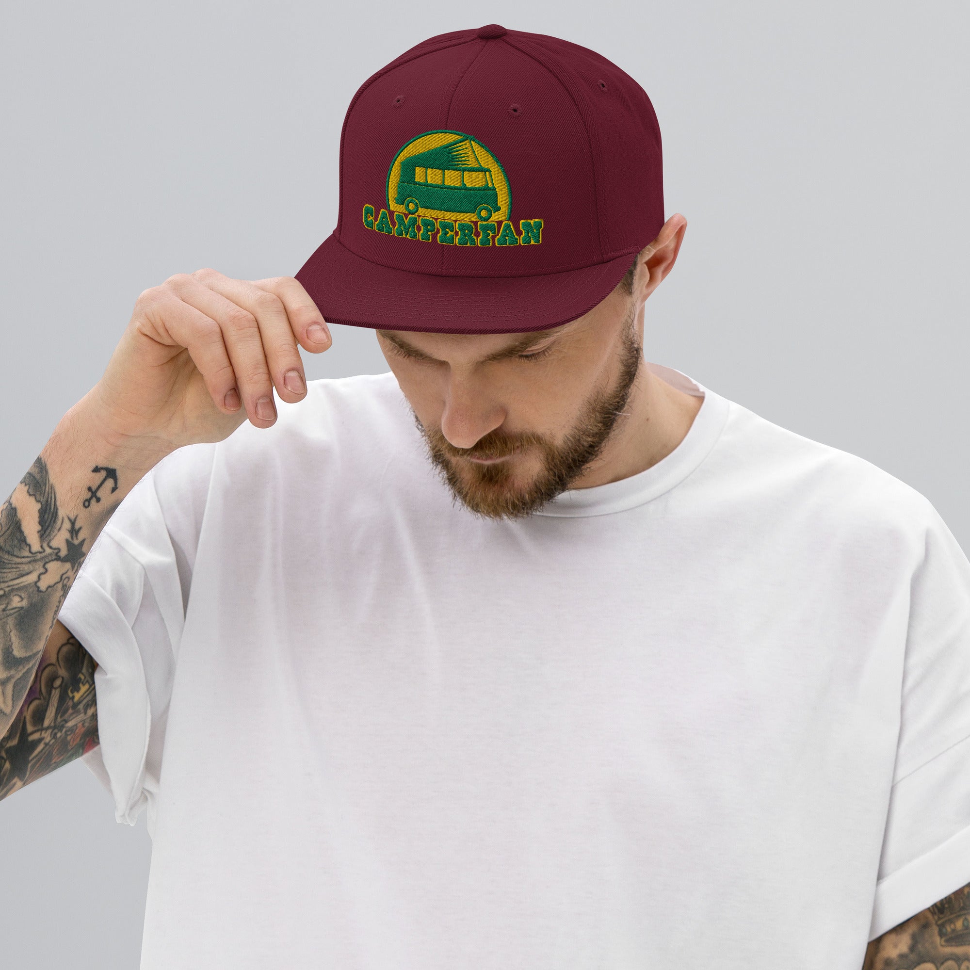 Casquette Snapback Wool Blend Camperfan green/yellow