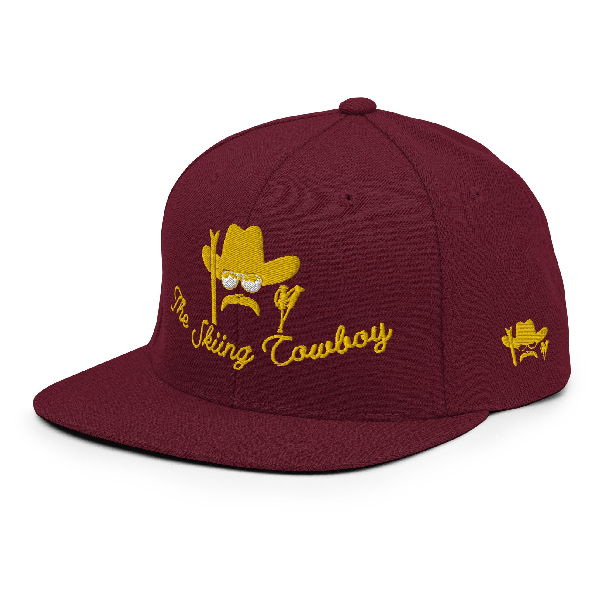 Casquette Snapback Wool Blend The Skiing Cowboy doré brodé sur 3 côtés