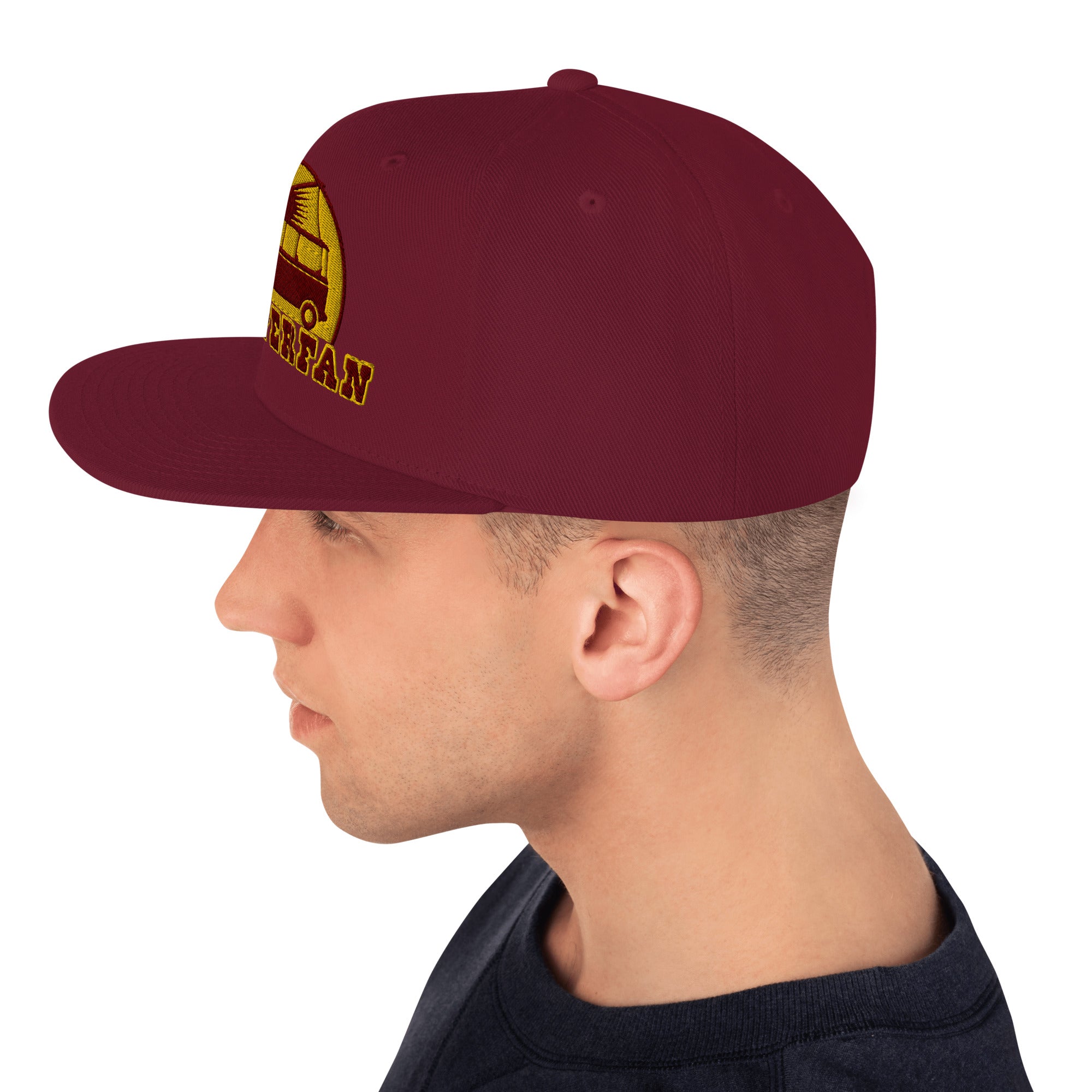 Casquette Snapback Wool Blend Camperfan marroon/yellow