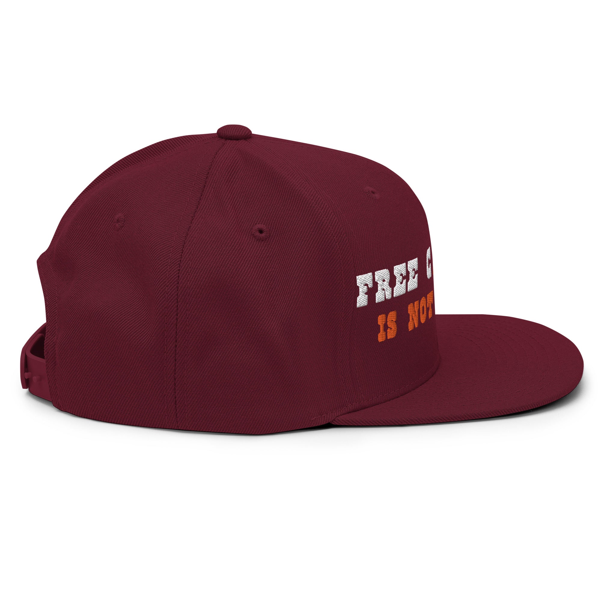 Casquette Snapback Wool Blend Free camping is not a crime white/orange