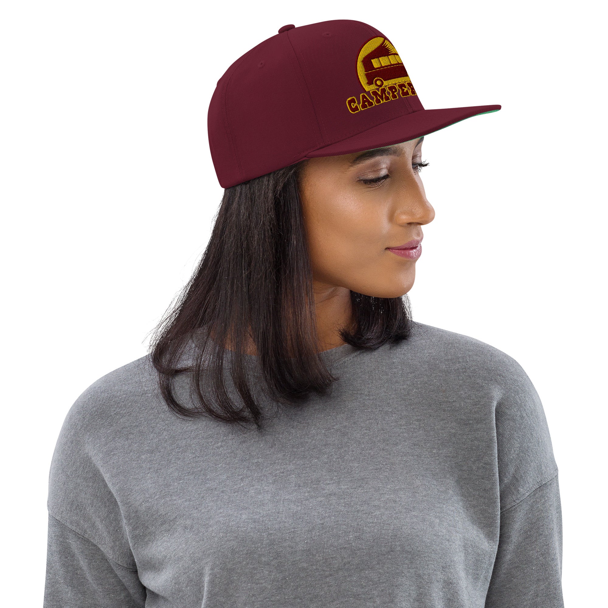 Casquette Snapback Wool Blend Camperfan marroon/yellow