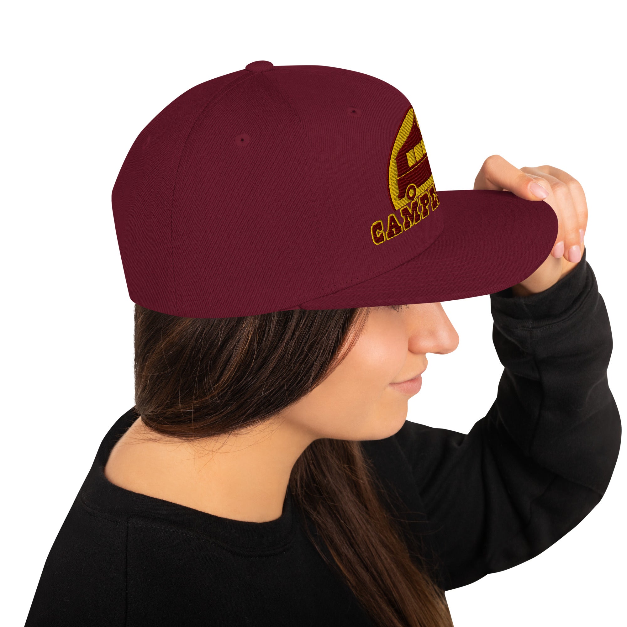 Casquette Snapback Wool Blend Camperfan marroon/yellow