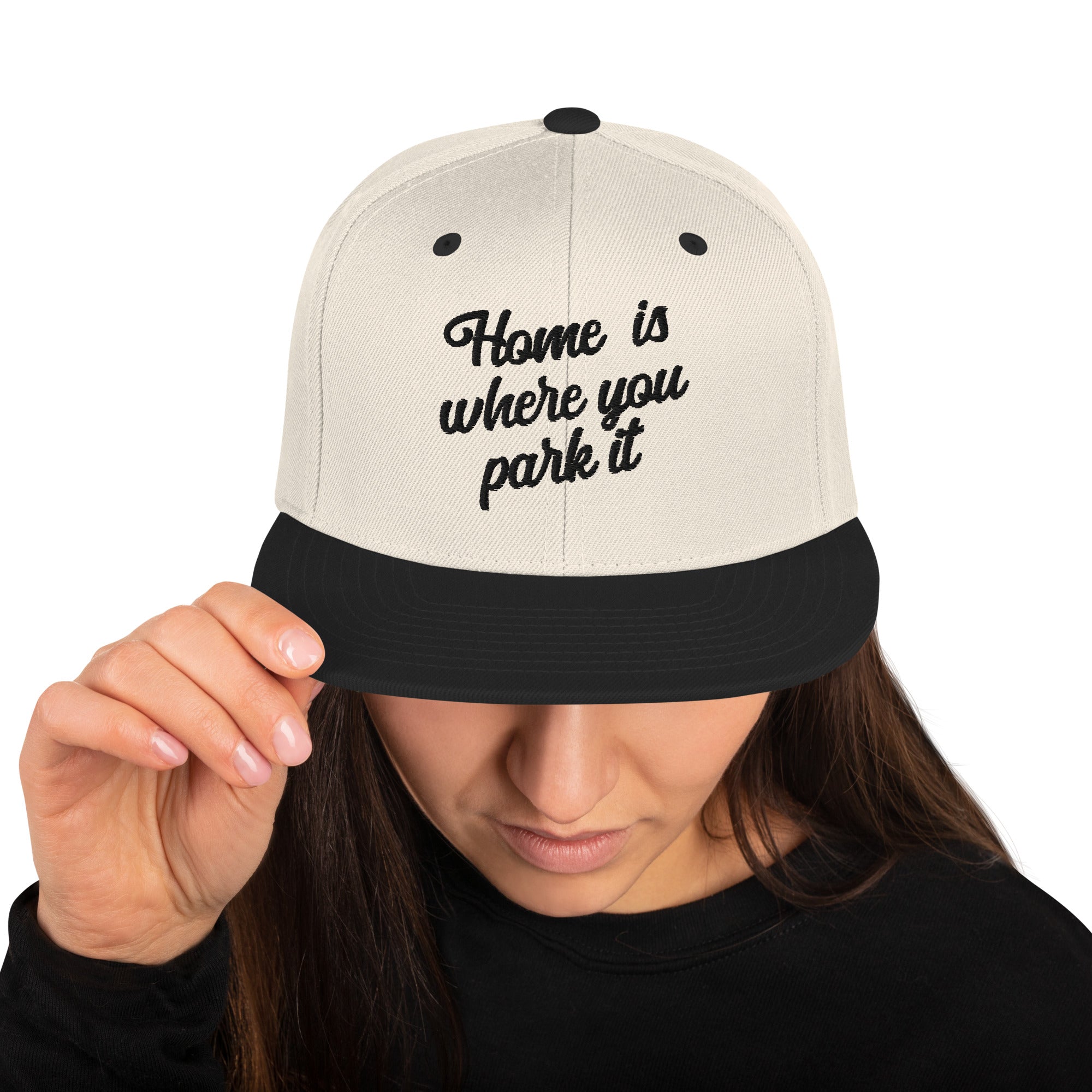 Casquette Snapback Wool Blend bicolore Home is where you park it Black