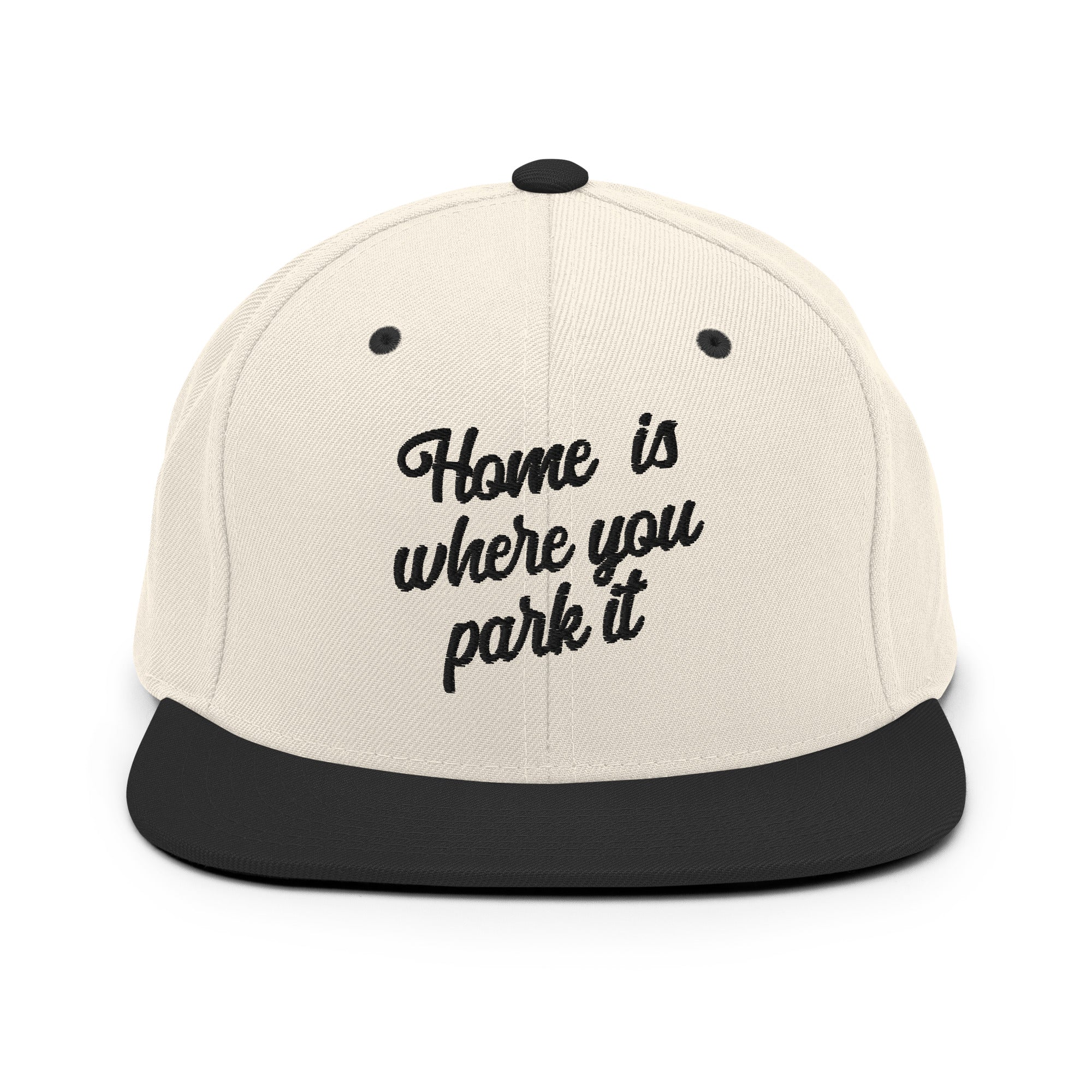 Casquette Snapback Wool Blend bicolore Home is where you park it Black