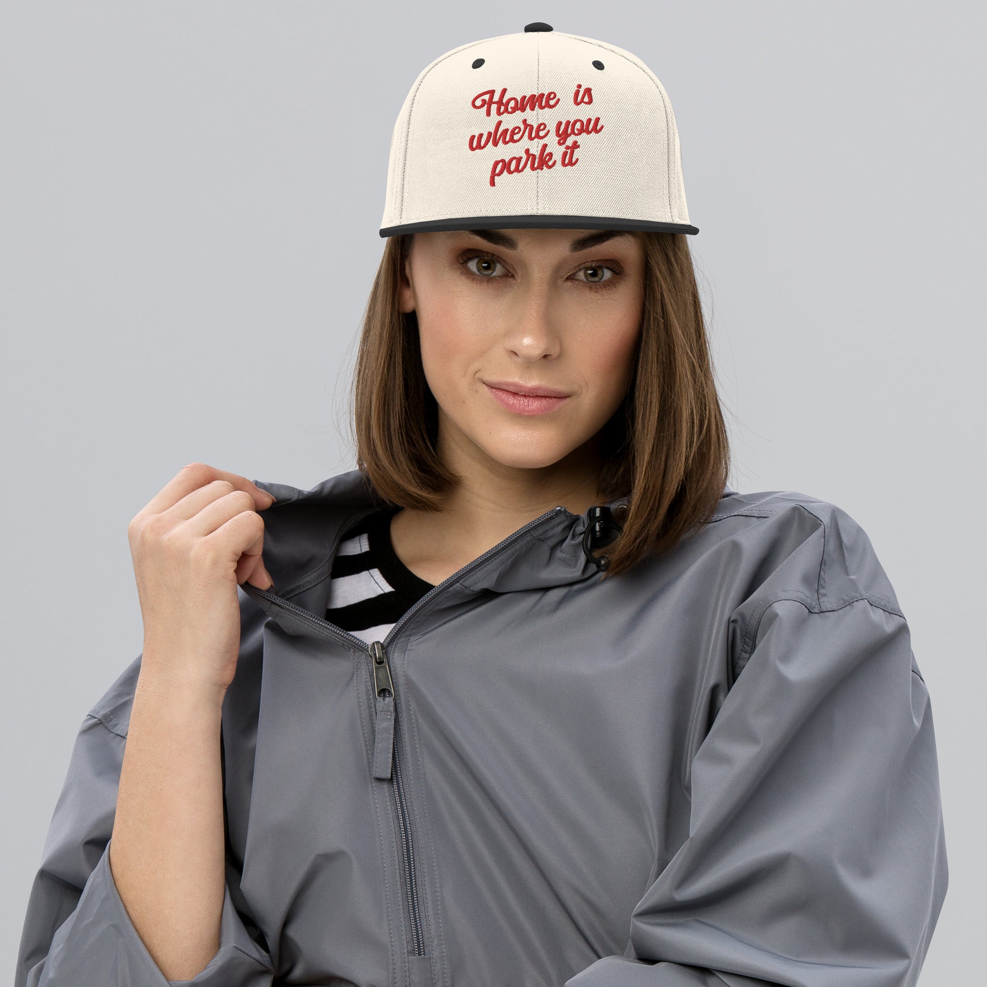 Casquette Snapback Wool Blend bicolore Home is where you park it Red