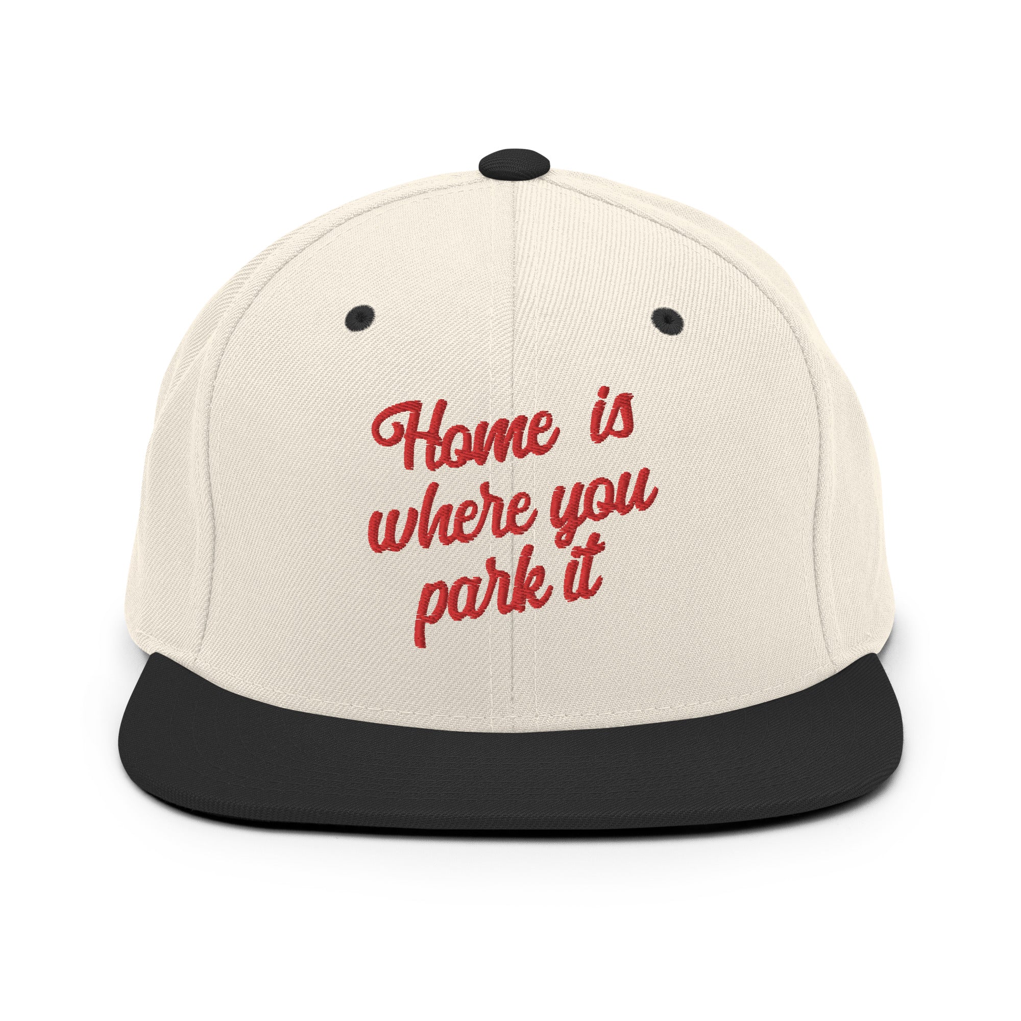 Casquette Snapback Wool Blend bicolore Home is where you park it Red