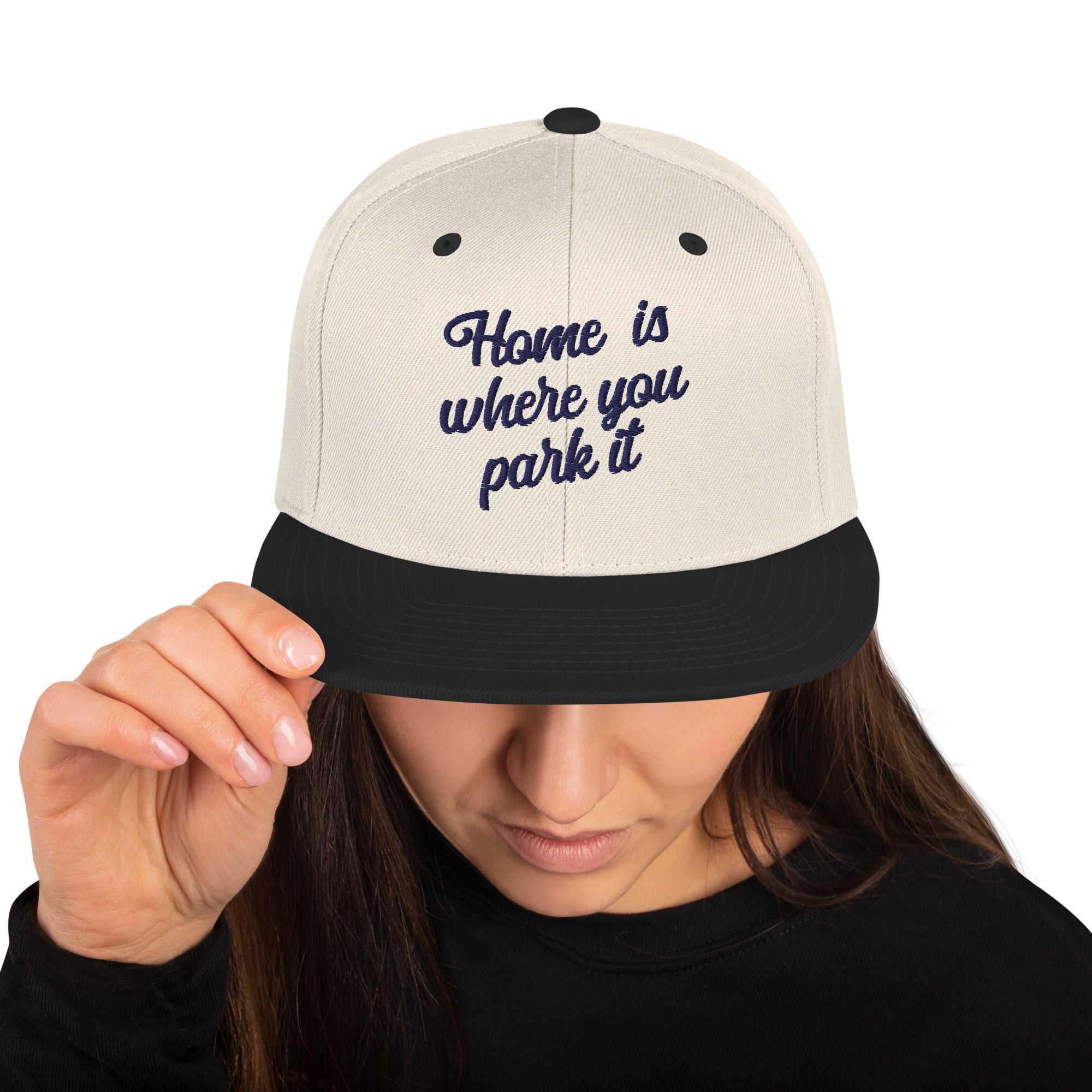 Casquette Snapback Wool Blend bicolore Home is where you park it Navy