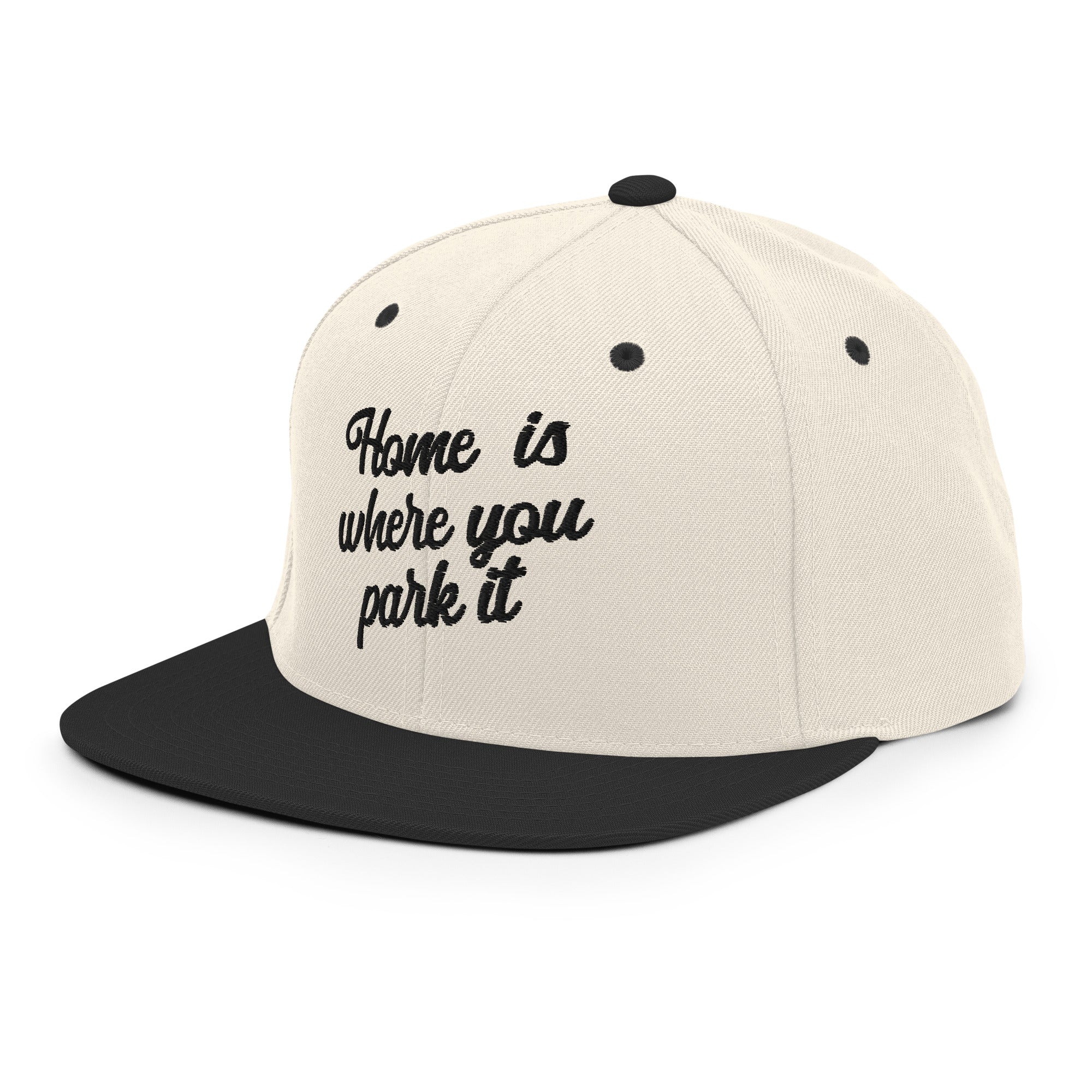 Casquette Snapback Wool Blend bicolore Home is where you park it Black