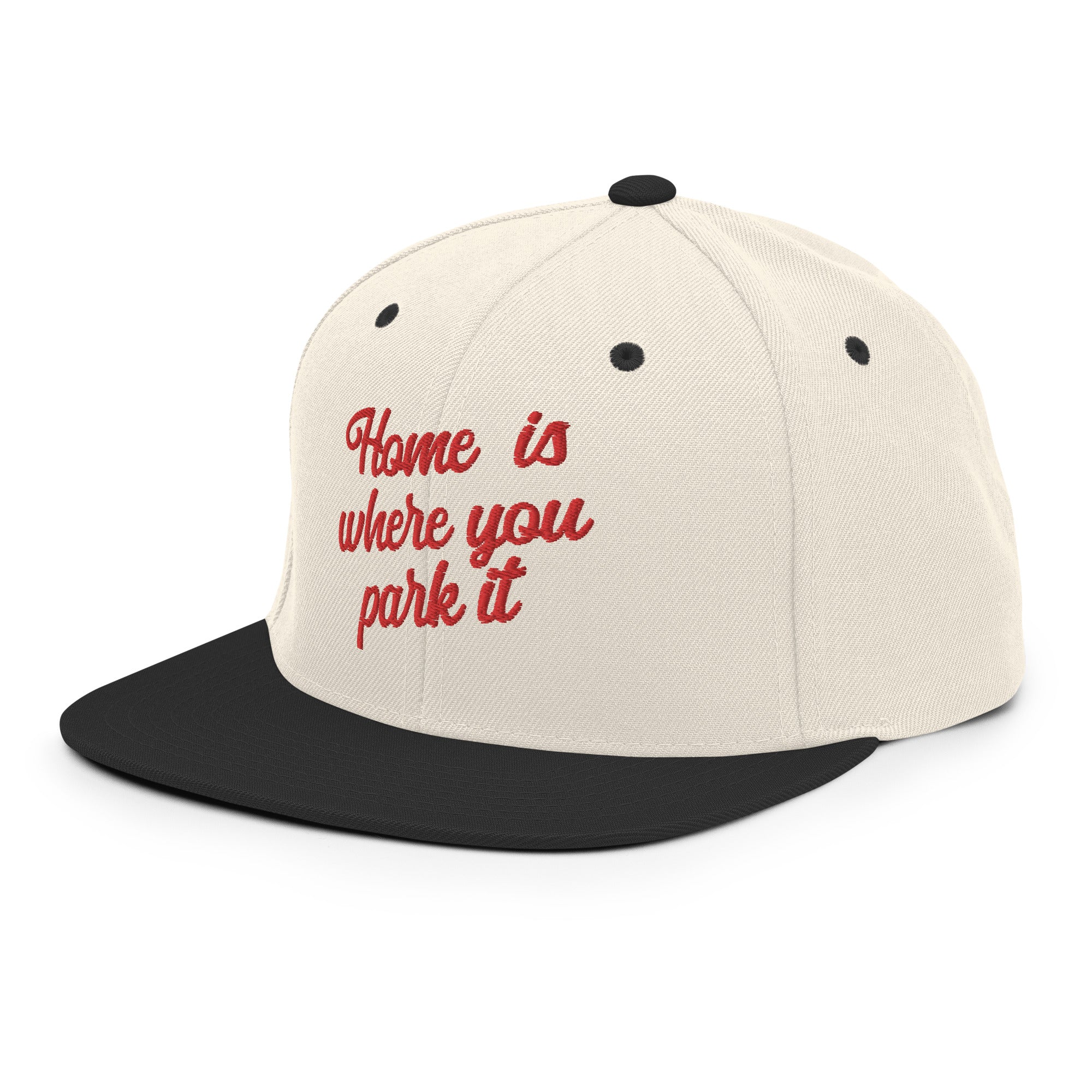 Casquette Snapback Wool Blend bicolore Home is where you park it Red