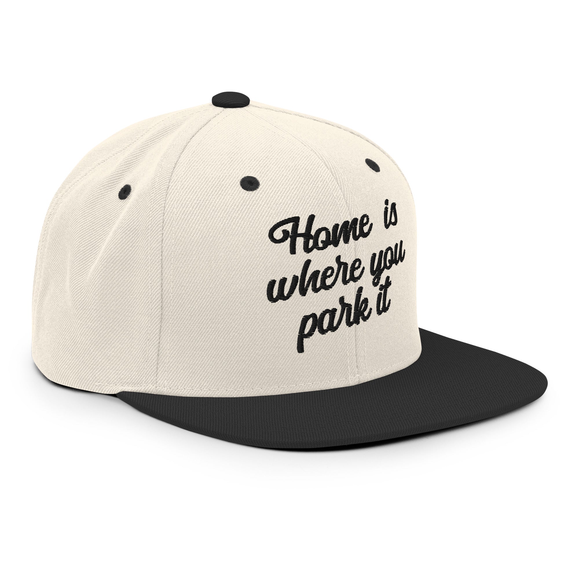 Casquette Snapback Wool Blend bicolore Home is where you park it Black