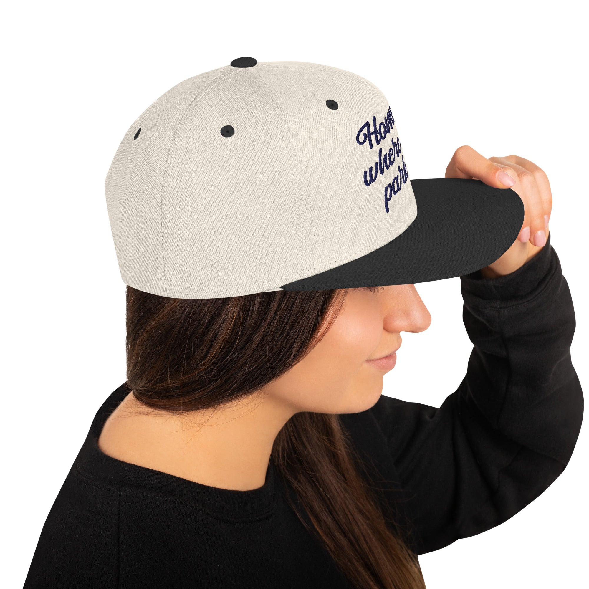 Casquette Snapback Wool Blend bicolore Home is where you park it Navy