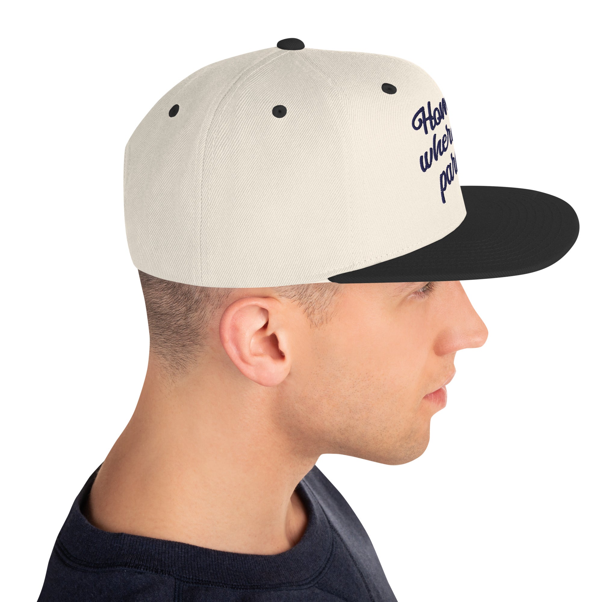 Casquette Snapback Wool Blend bicolore Home is where you park it Navy
