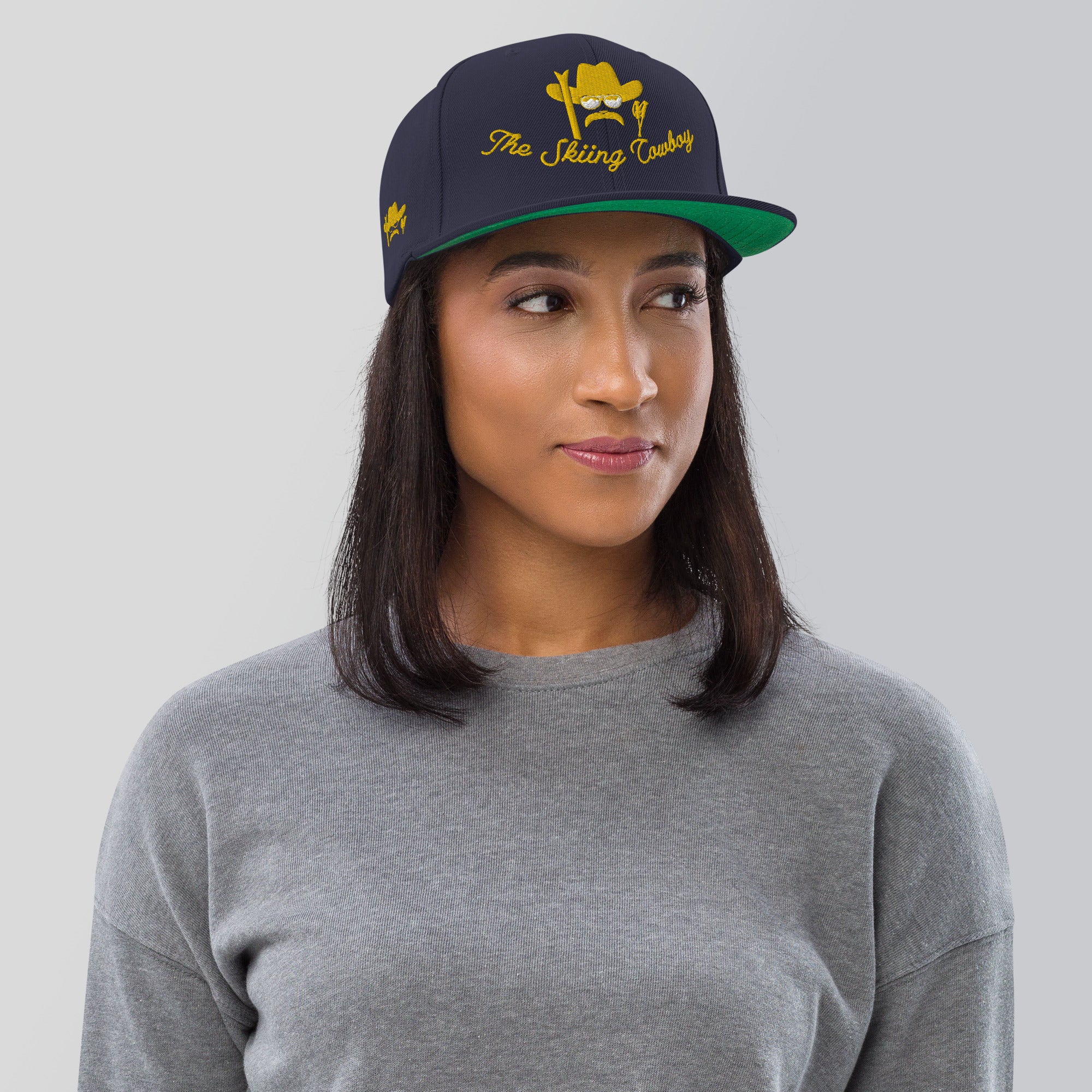 Casquette Snapback Wool Blend The Skiing Cowboy doré brodé sur 3 côtés
