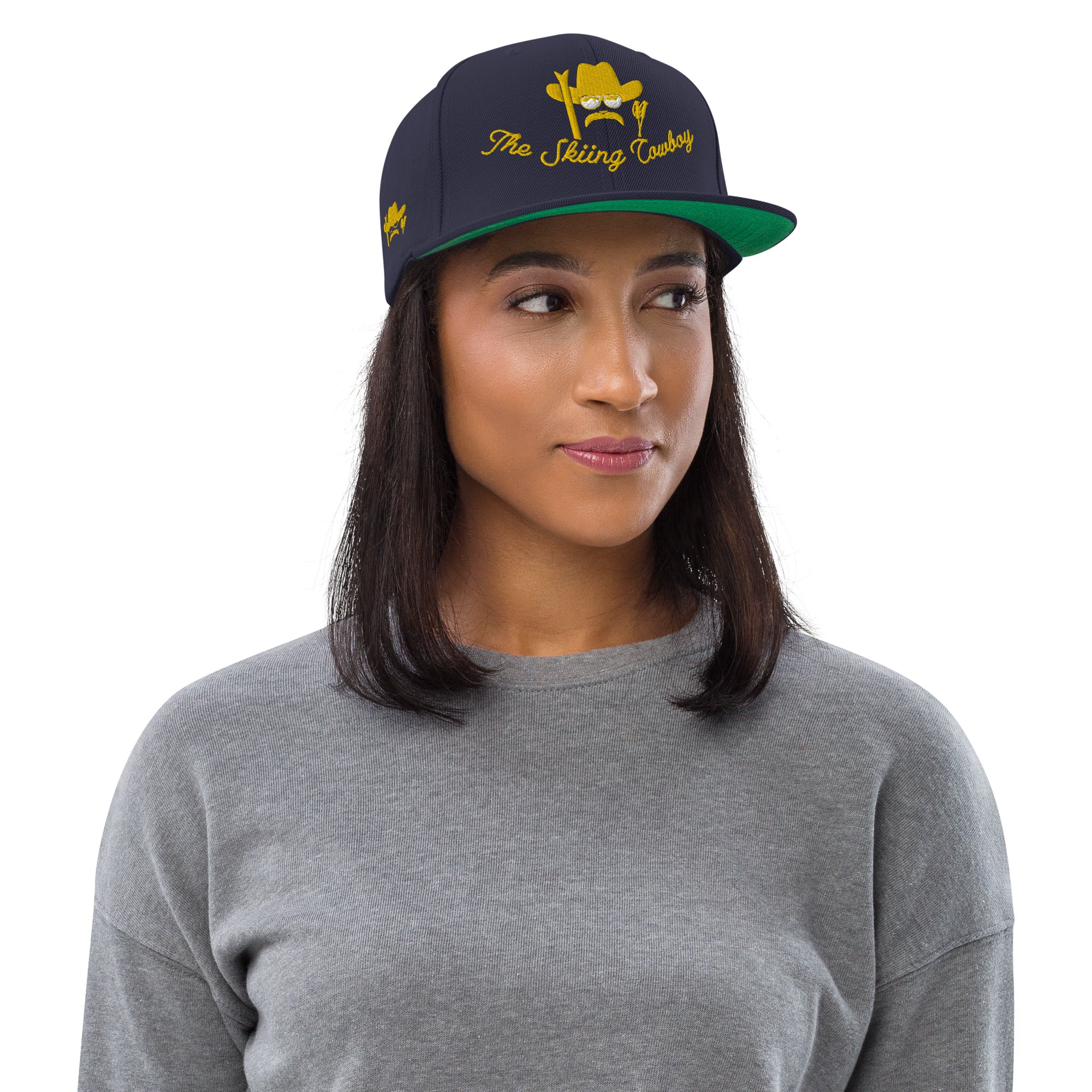 Casquette Snapback Wool Blend The Skiing Cowboy doré brodé sur 3 côtés