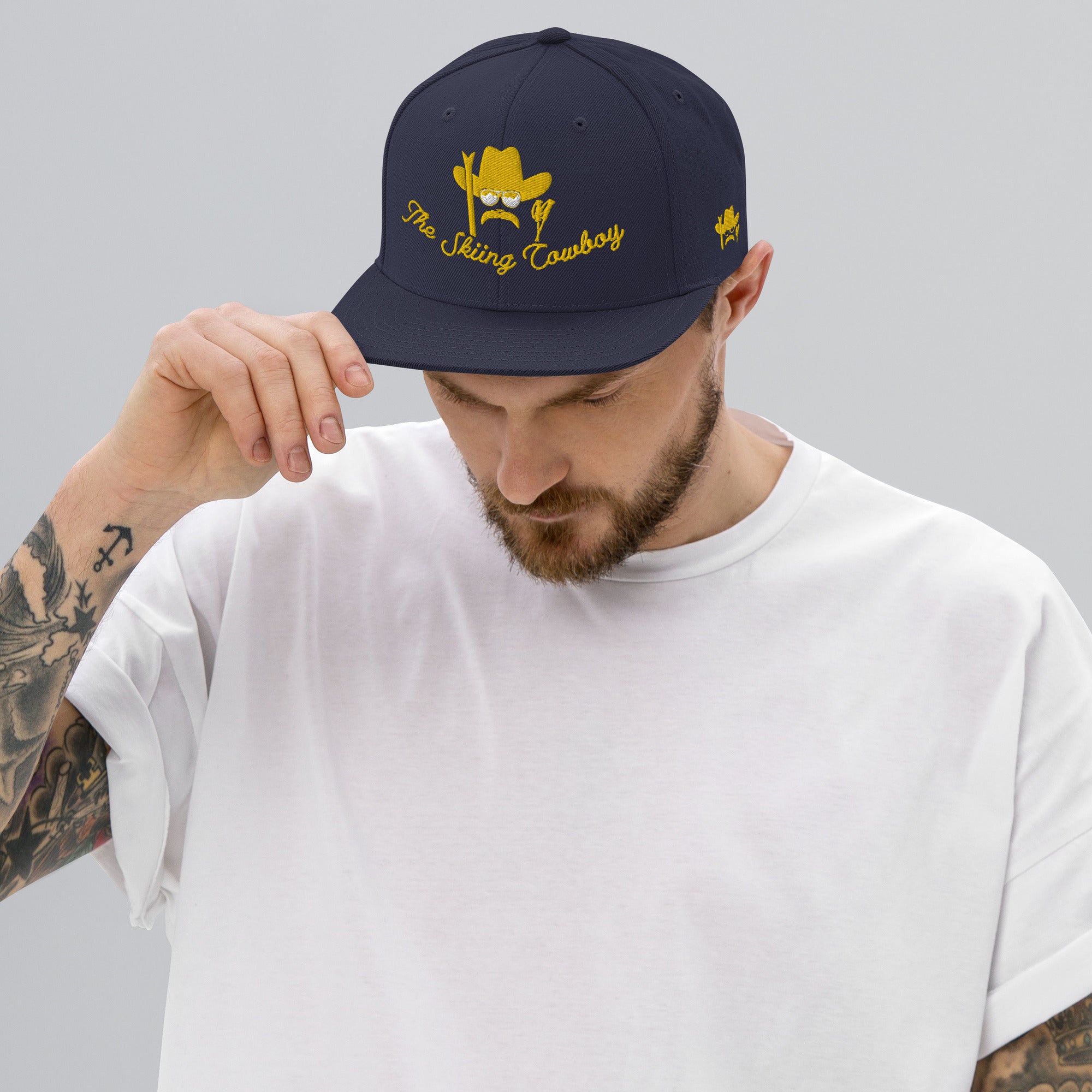 Casquette Snapback Wool Blend The Skiing Cowboy doré brodé sur 3 côtés