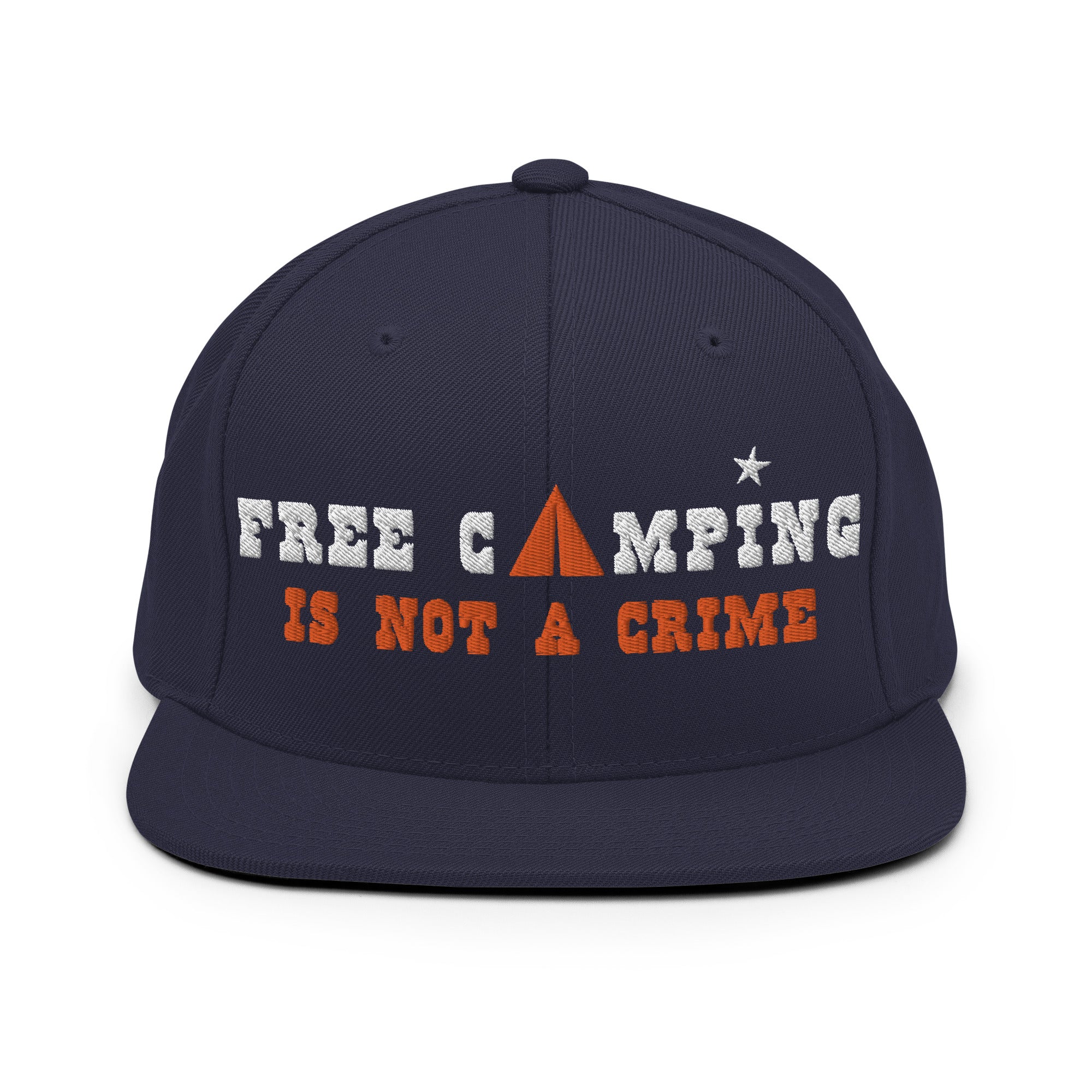 Casquette Snapback Wool Blend Free camping is not a crime white/orange