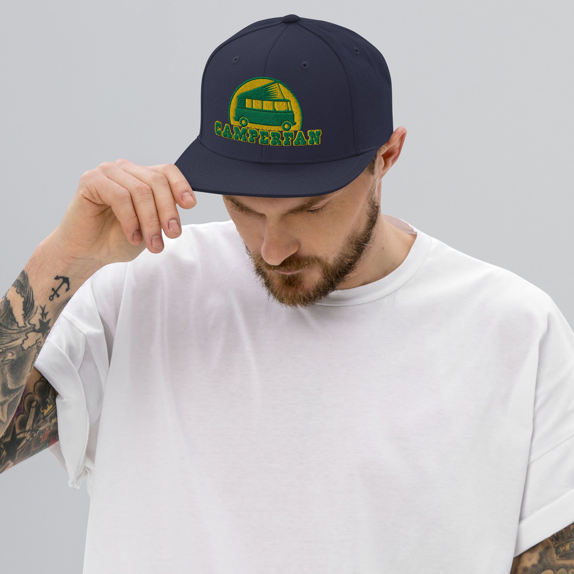 Casquette Snapback Wool Blend Camperfan green/yellow