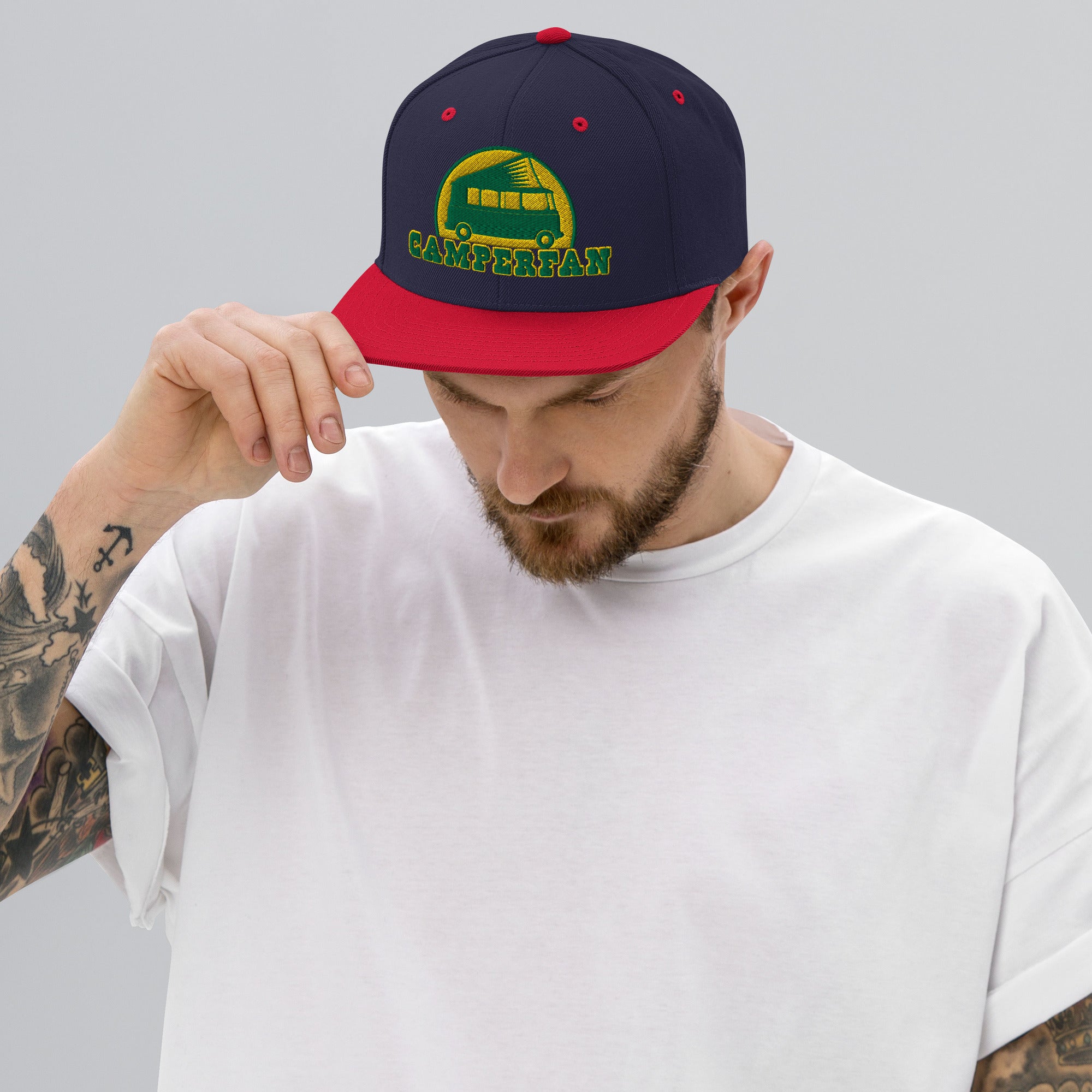 Casquette Snapback Wool Blend bicolore Camperfan green/yellow