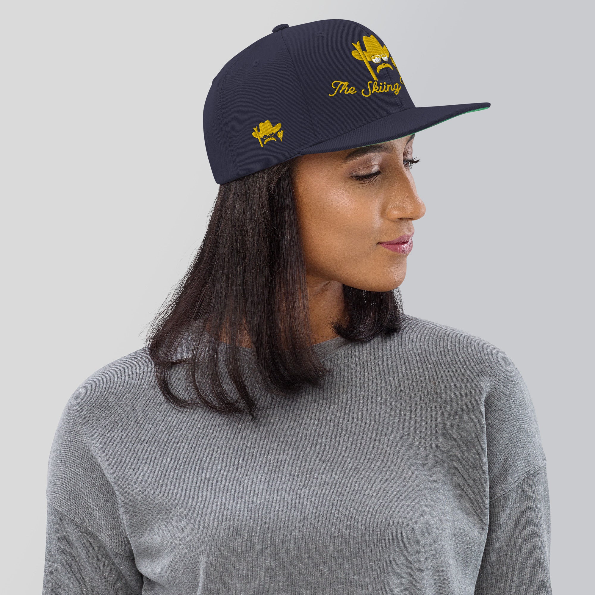 Casquette Snapback Wool Blend The Skiing Cowboy doré brodé sur 3 côtés
