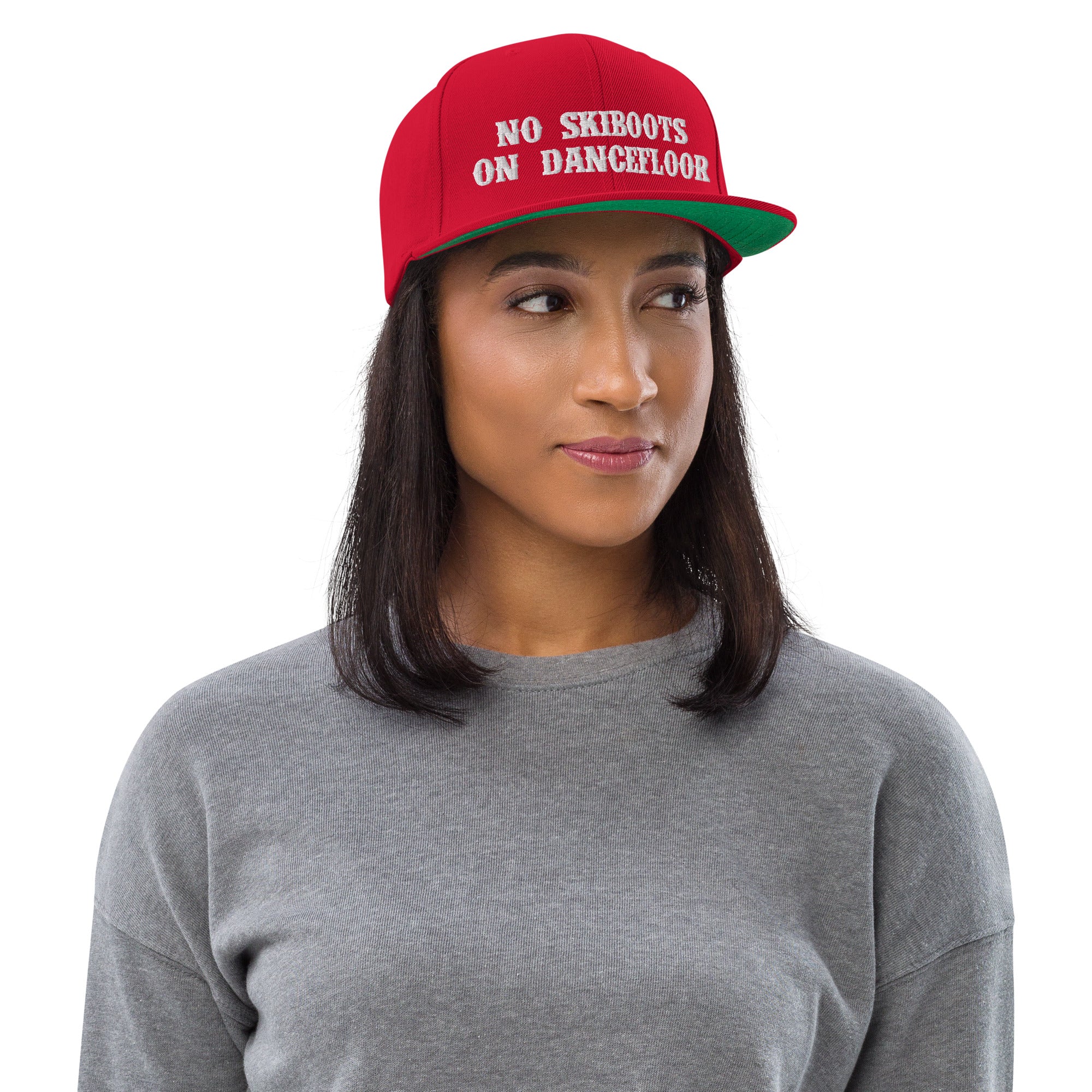 Snapback Wool Blend Cap No Skiboots on Dancefloor White