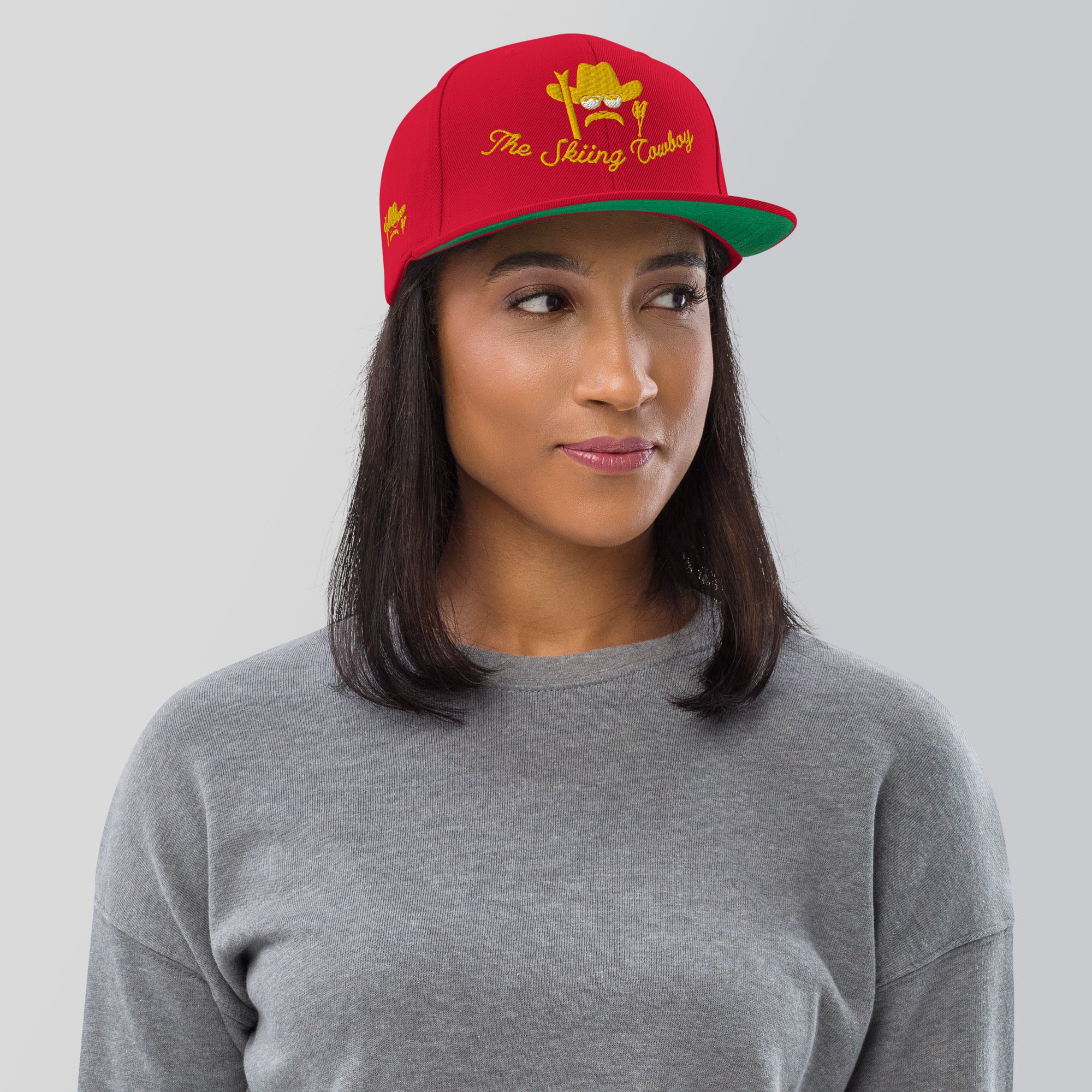 Casquette Snapback Wool Blend The Skiing Cowboy doré brodé sur 3 côtés