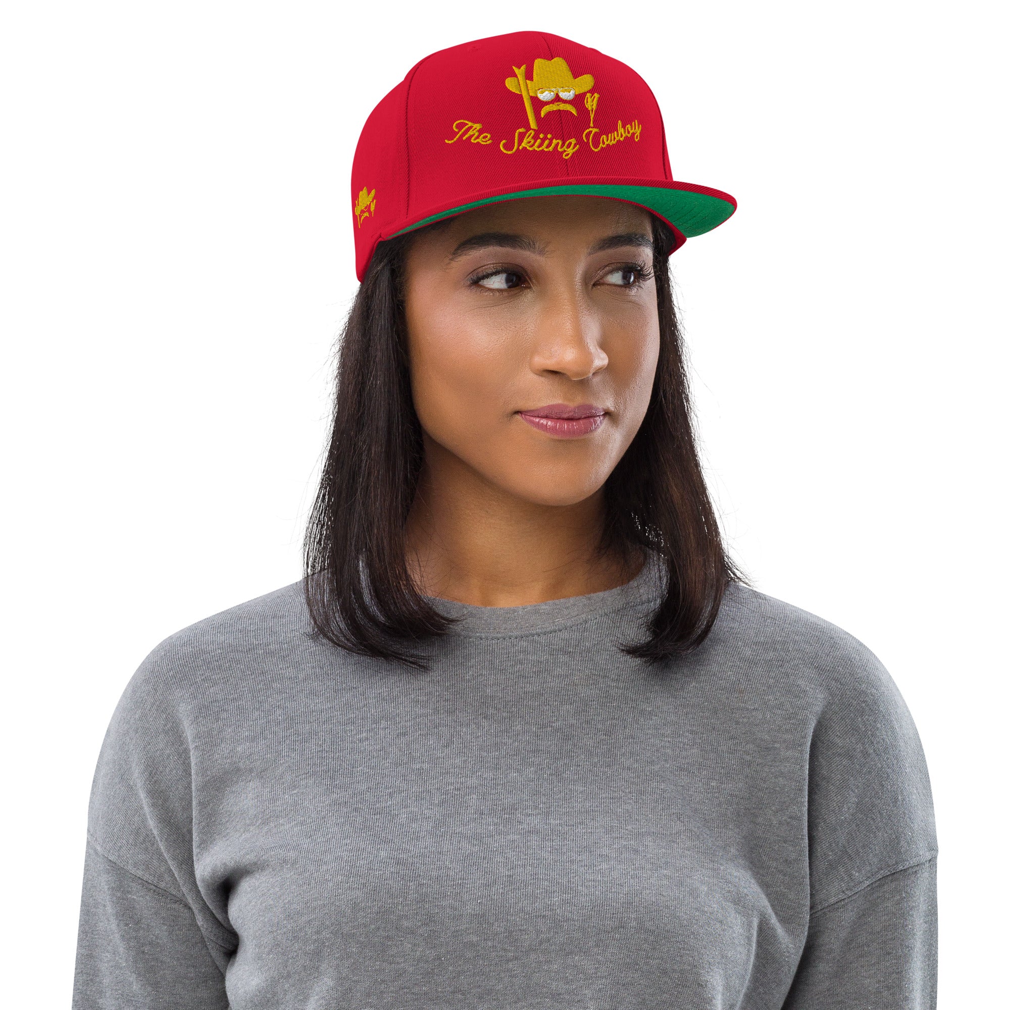 Casquette Snapback Wool Blend The Skiing Cowboy doré brodé sur 3 côtés