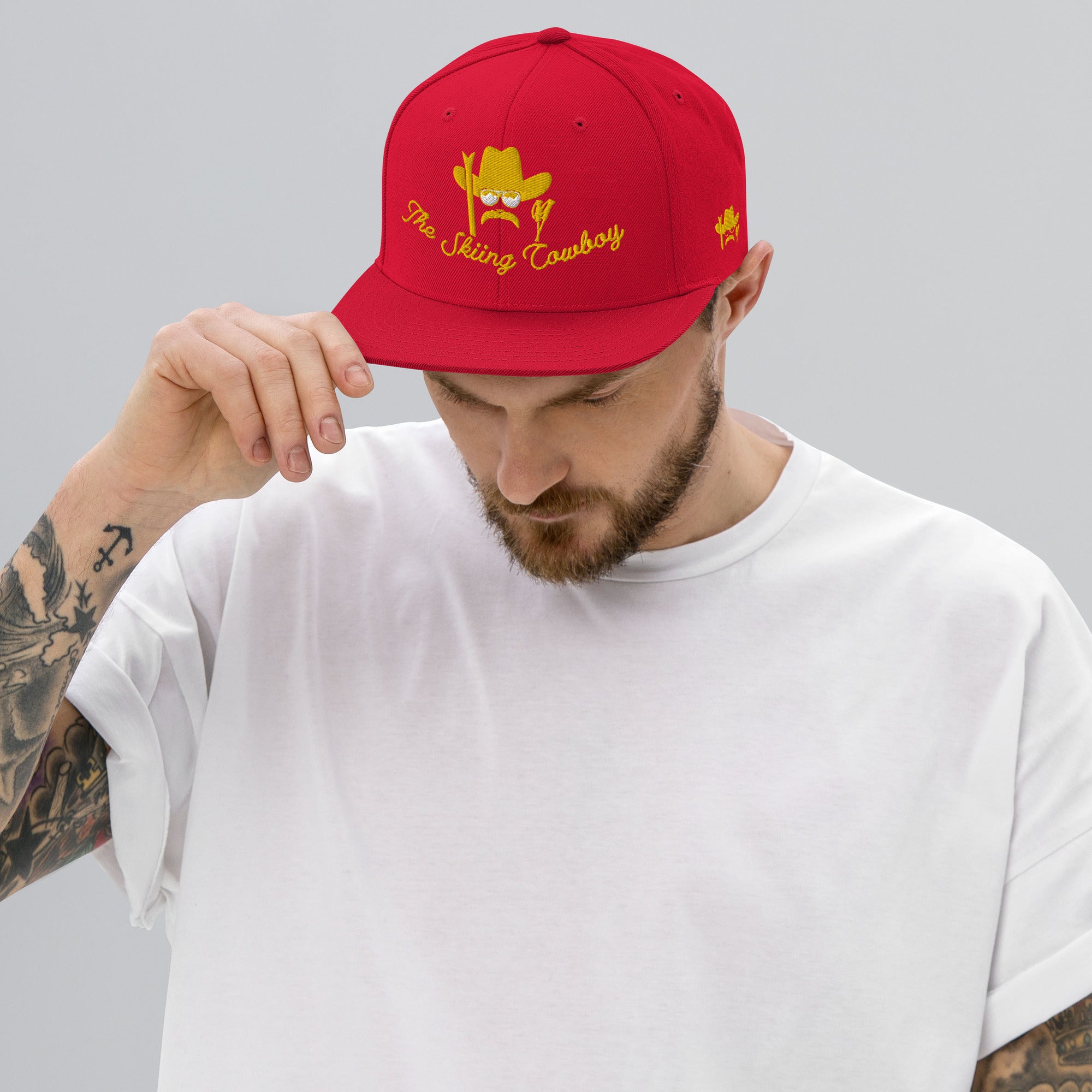 Casquette Snapback Wool Blend The Skiing Cowboy doré brodé sur 3 côtés