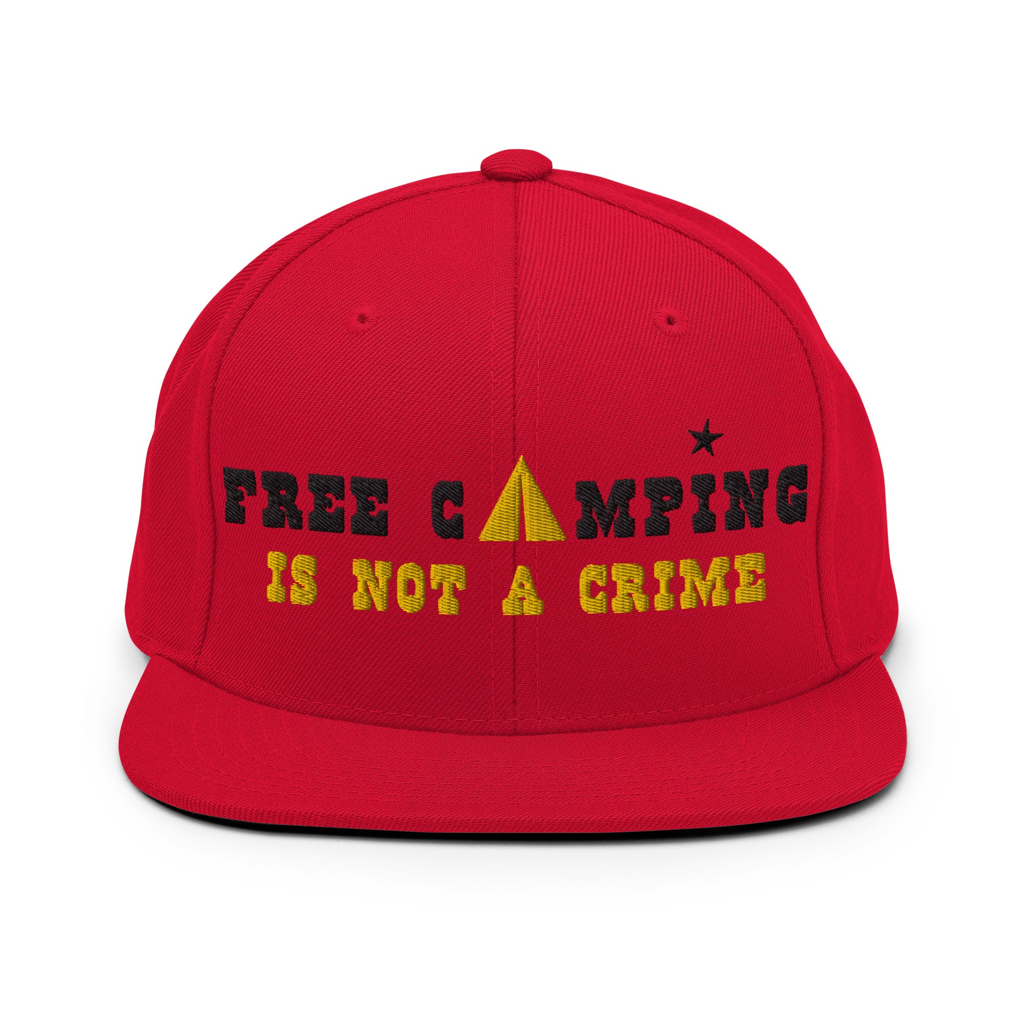 Casquette Snapback Wool Blend Free camping is not a crime black/yellow
